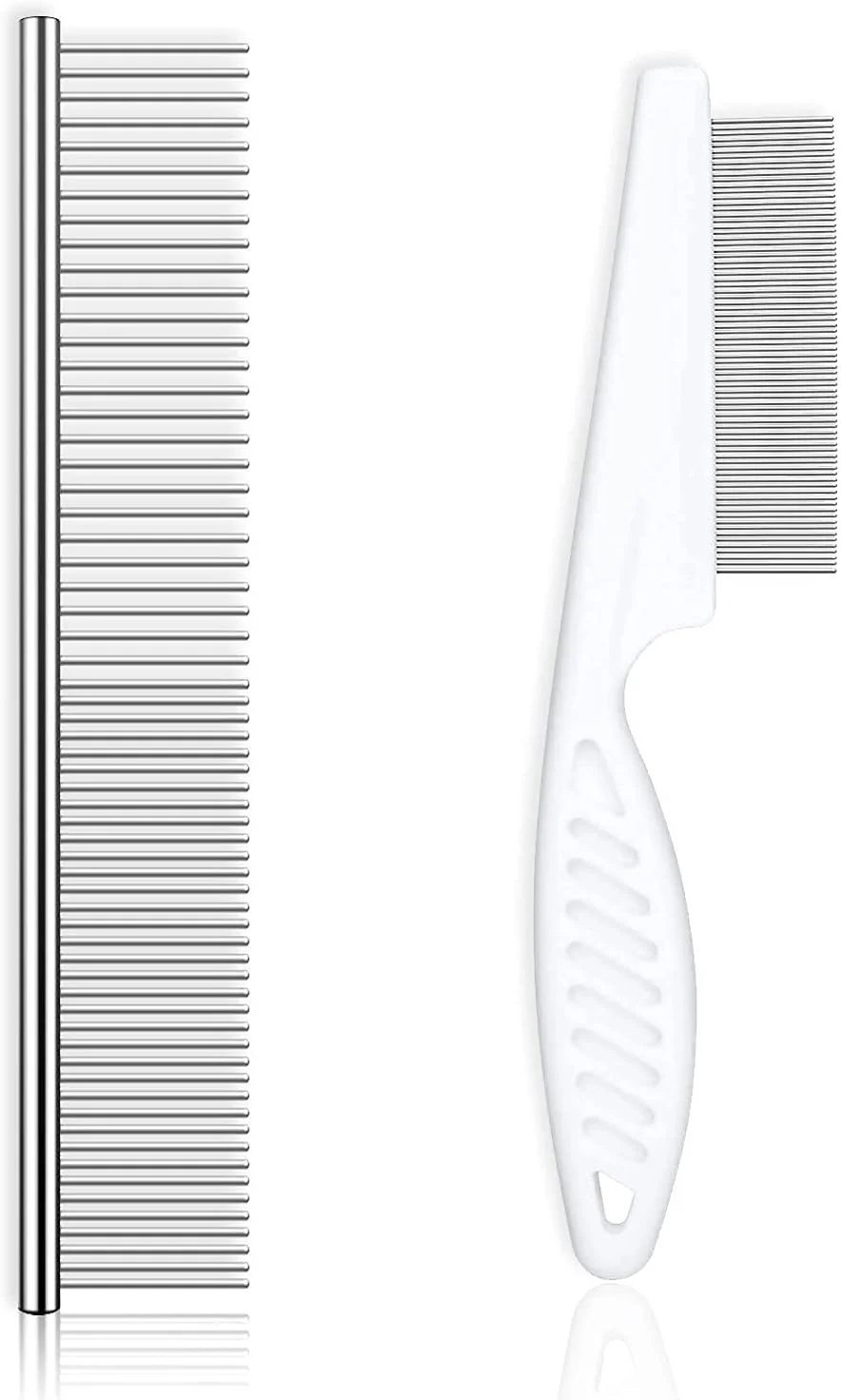 ست 2 عددی شانه سگ و گربه استیل ضد زنگ، آرایش حرفه ای با سرهای گرد، از بین برنده کک، گره و موهای درهم پیچیده، مناسب برای حیوانات خانگی با موهای بلند یا کوتاه، شانه ملایم و راحت ست 2 عددی شانه سگ و گربه استیل ضد زنگ، آرایش حرفه ای با سرهای گرد، از بین برنده کک، گره و موهای درهم پیچیده، مناسب برای حیوانات خانگی با موهای بلند یا کوتاه، شانه ملایم و راحت