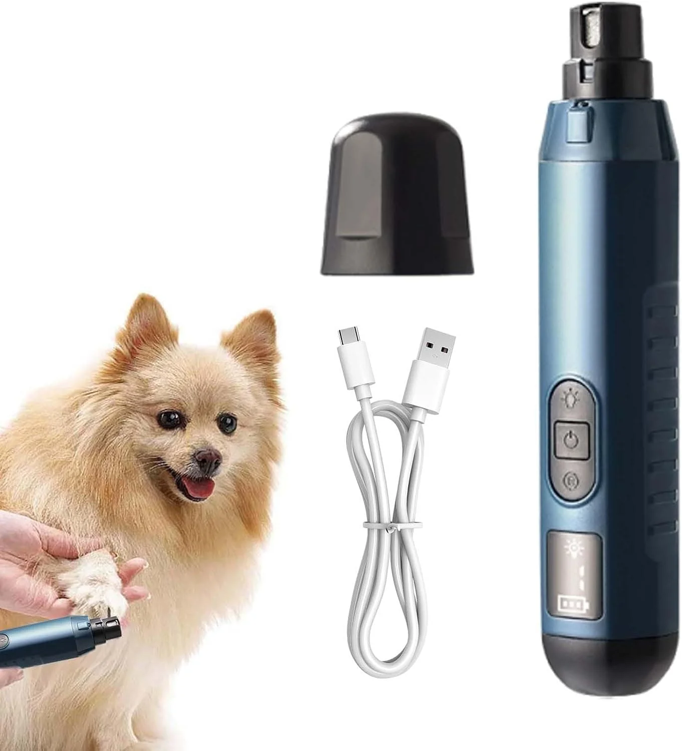 سوهان ناخن سگ، پیرایشگر پنجه بچه گربه، سوهان بی صدای 5 سرعته قابل شارژ USB، ابزار نظافت و مراقبت از ناخن پنجه برقی برای سگ، توله سگ، گربه، حیوان خانگی سوهان ناخن سگ، پیرایشگر پنجه بچه گربه، سوهان بی صدای 5 سرعته قابل شارژ USB، ابزار نظافت و مراقبت از ناخن پنجه برقی برای سگ، توله سگ، گربه، حیوان خانگی