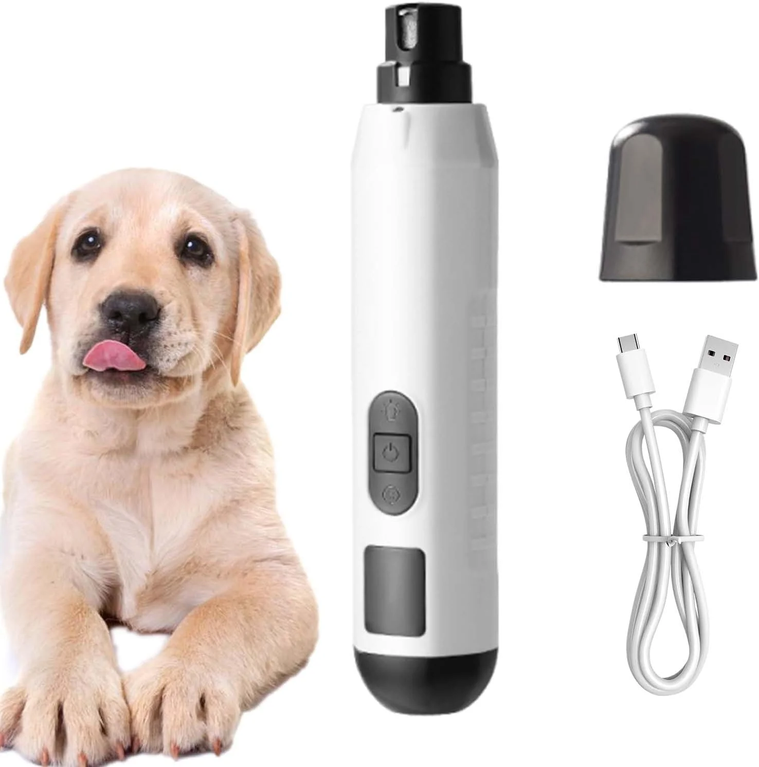 سوهان برقی ناخن سگ، مناسب برای پنجه بچه گربه | ابزار USB قابل شارژ 5 سرعته و کم صدا برای مراقبت و اصلاح ناخن پنجه سگ، توله سگ، گربه و حیوانات خانگی