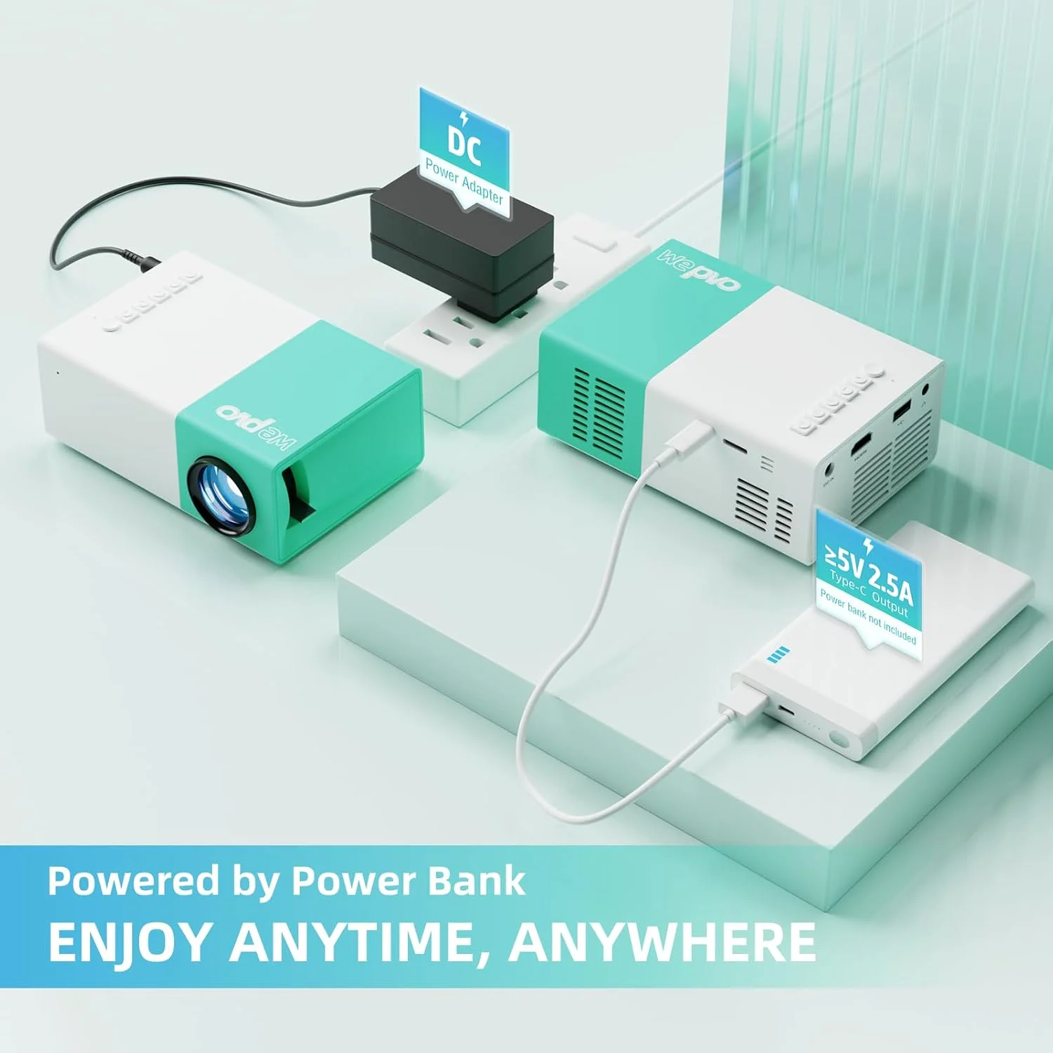 پروژکتور wepvo، پروژکتورهای فیلم مینی قابل حمل برای فضای باز، پروژکتور ویدئویی LED Pico برای پروژکتورهای فیلم سینمای خانگی، سازگار با تلفن هوشمند/ تبلت/ لپ تاپ/ تی وی استیک/ PS/ USB پروژکتور wepvo، پروژکتورهای فیلم مینی قابل حمل برای فضای باز، پروژکتور ویدئویی LED Pico برای پروژکتورهای فیلم سینمای خانگی، سازگار با تلفن هوشمند/ تبلت/ لپ تاپ/ تی وی استیک/ PS/ USB