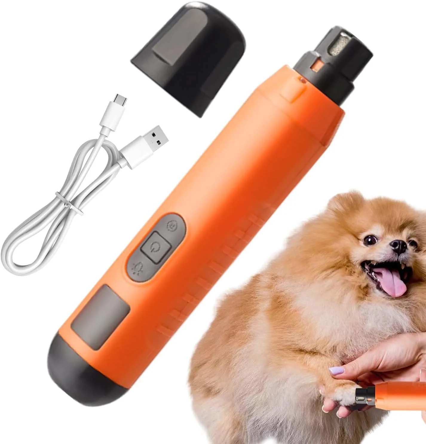 سوهان ناخن برقی سگ | ماشین اصلاح ناخن توله سگ - ابزار مراقبت از ناخن با سنگ زنی بی صدا و قابل شارژ USB با 5 سرعت برای ناخن پنجه سگ، بچه گربه، توله سگ و حیوانات خانگی