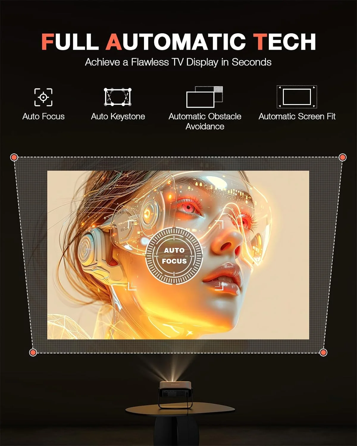 پایه قابل تنظیم 360 درجه و فوکوس خودکار هوش مصنوعی VOPLLS: مینی پروژکتور با WiFi و بلوتوث، پروژکتور فیلم قابل حمل 1080P با روشنایی 550ANSI برای فضای باز، پروژکتور 6D کیستون برای خانه، مناسب برای HDMI/USB/AV/تلفن/لپ تاپ پایه قابل تنظیم 360 درجه و فوکوس خودکار هوش مصنوعی VOPLLS: مینی پروژکتور با WiFi و بلوتوث، پروژکتور فیلم قابل حمل 1080P با روشنایی 550ANSI برای فضای باز، پروژکتور 6D کیستون برای خانه، مناسب برای HDMI/USB/AV/تلفن/لپ تاپ