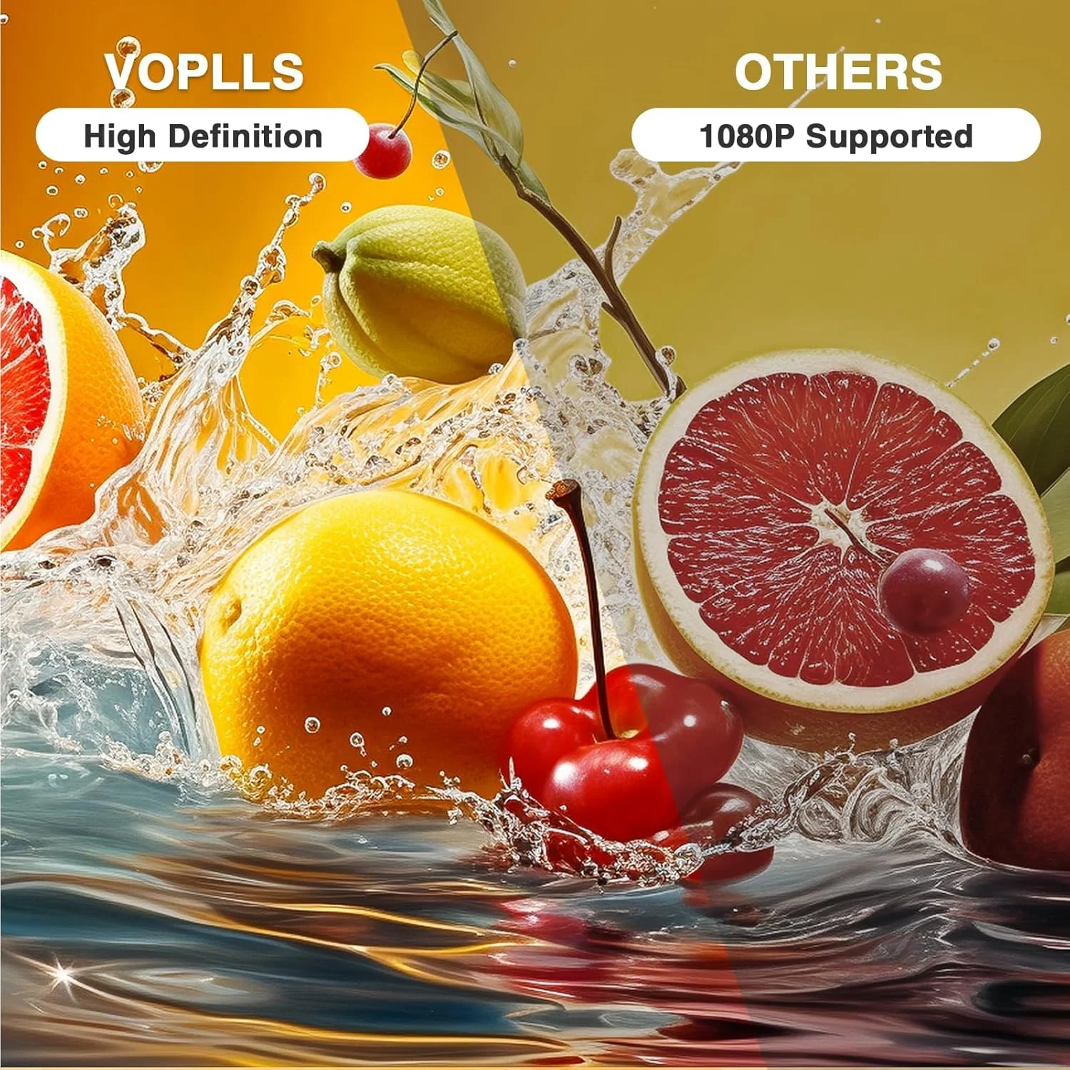 پروژکتور مینی VOPLLS - پشتیبانی از 1080P Full HD، پروژکتور فیلم سینمای خانگی قابل حمل در فضای باز، زوم 50٪، سازگار با HDMI، USB، AV، تلفن هوشمند/تبلت/لپ تاپ پروژکتور مینی VOPLLS - پشتیبانی از 1080P Full HD، پروژکتور فیلم سینمای خانگی قابل حمل در فضای باز، زوم 50٪، سازگار با HDMI، USB، AV، تلفن هوشمند/تبلت/لپ تاپ