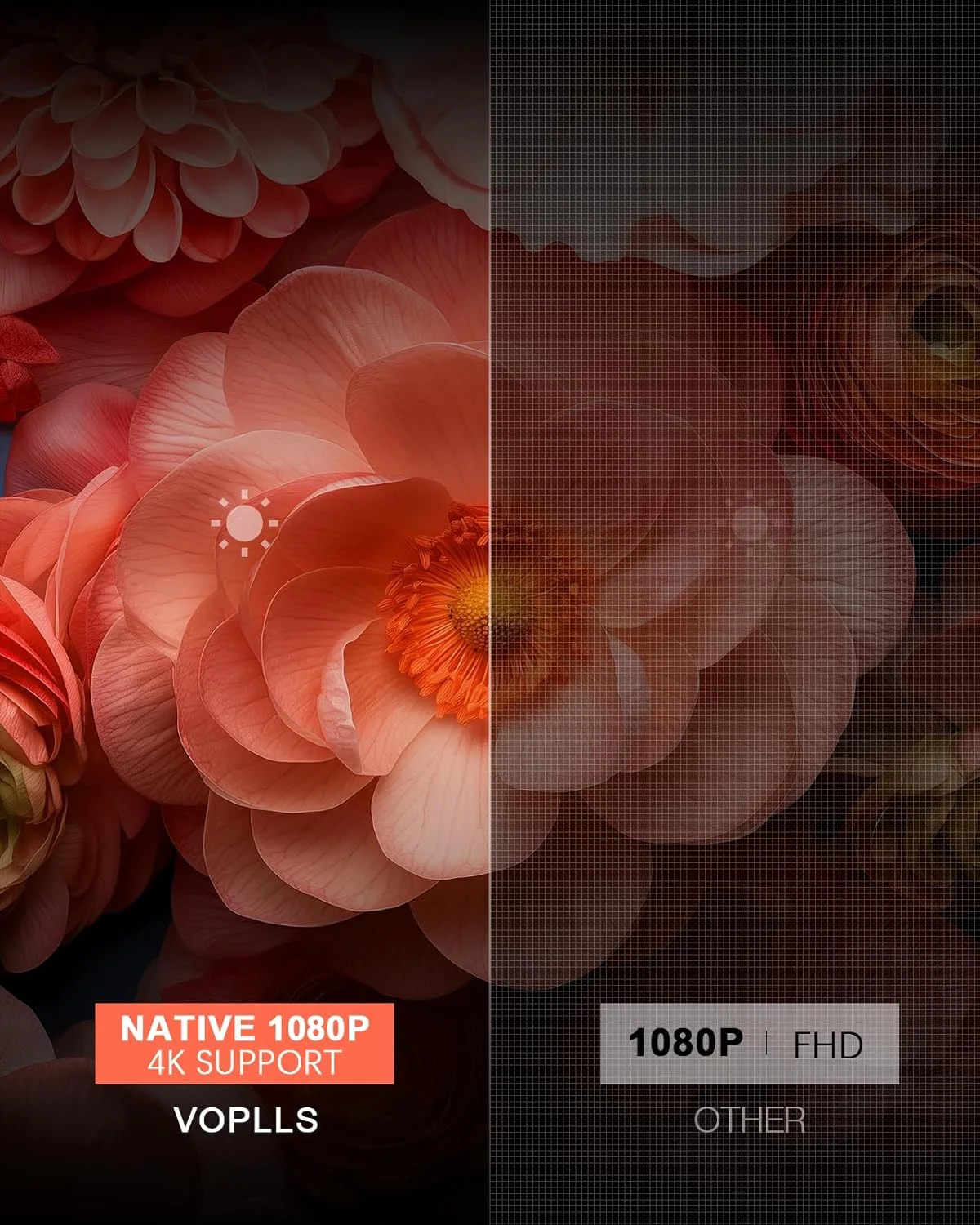 پایه قابل تنظیم 360 درجه و فوکوس خودکار هوش مصنوعی VOPLLS: مینی پروژکتور با WiFi و بلوتوث، پروژکتور فیلم قابل حمل 1080P با روشنایی 550ANSI برای فضای باز، پروژکتور 6D کیستون برای خانه، مناسب برای HDMI/USB/AV/تلفن/لپ تاپ پایه قابل تنظیم 360 درجه و فوکوس خودکار هوش مصنوعی VOPLLS: مینی پروژکتور با WiFi و بلوتوث، پروژکتور فیلم قابل حمل 1080P با روشنایی 550ANSI برای فضای باز، پروژکتور 6D کیستون برای خانه، مناسب برای HDMI/USB/AV/تلفن/لپ تاپ