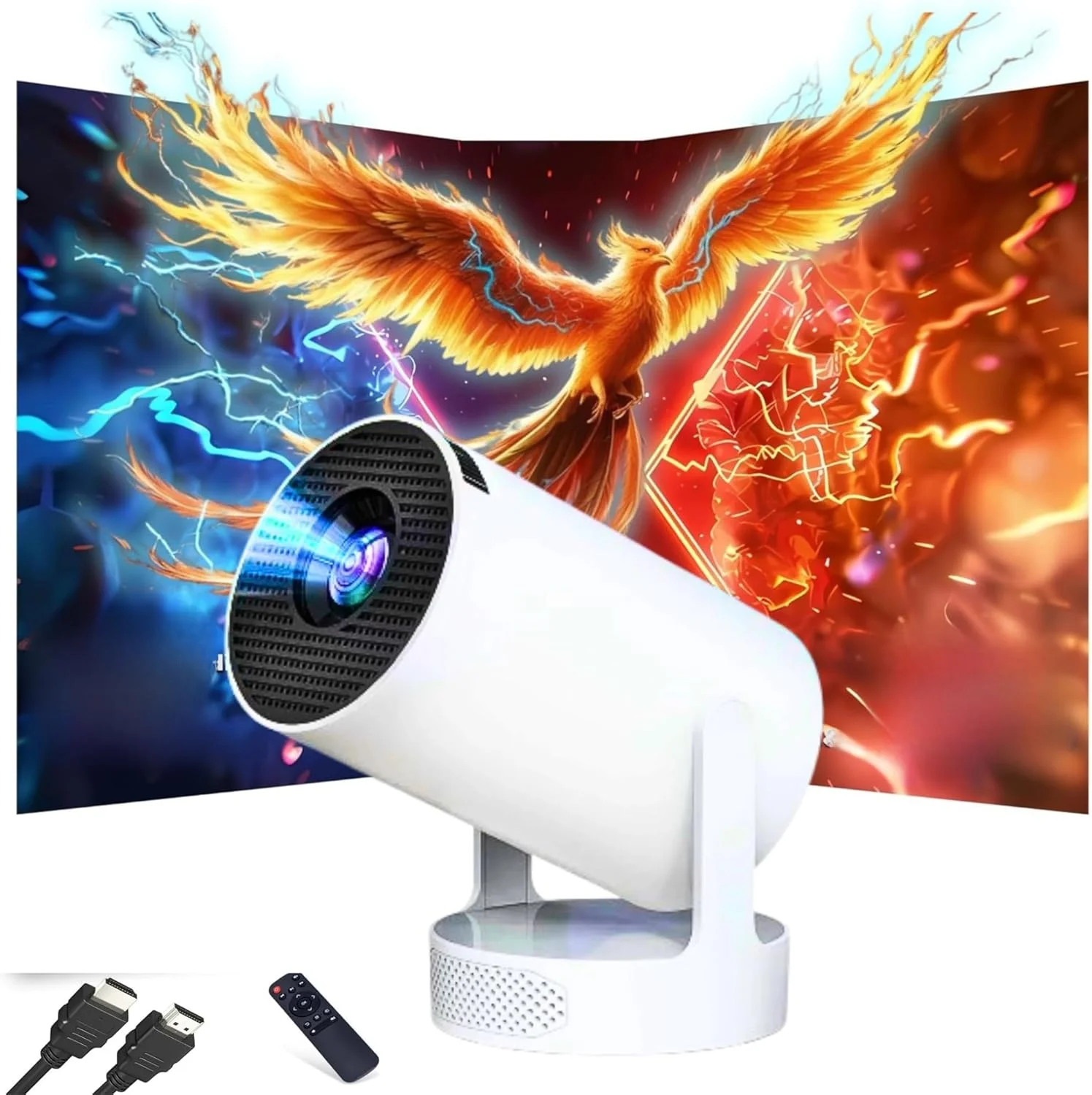 پروژکتور مینی قابل حمل VUITTOX با WiFi 6 و بلوتوث 5.0، پشتیبانی از 4K 1080P، 280 ANSI، Auto Keystone، Android/iOS/USB/HDMI برای اتاق خواب، خانه و فضای باز