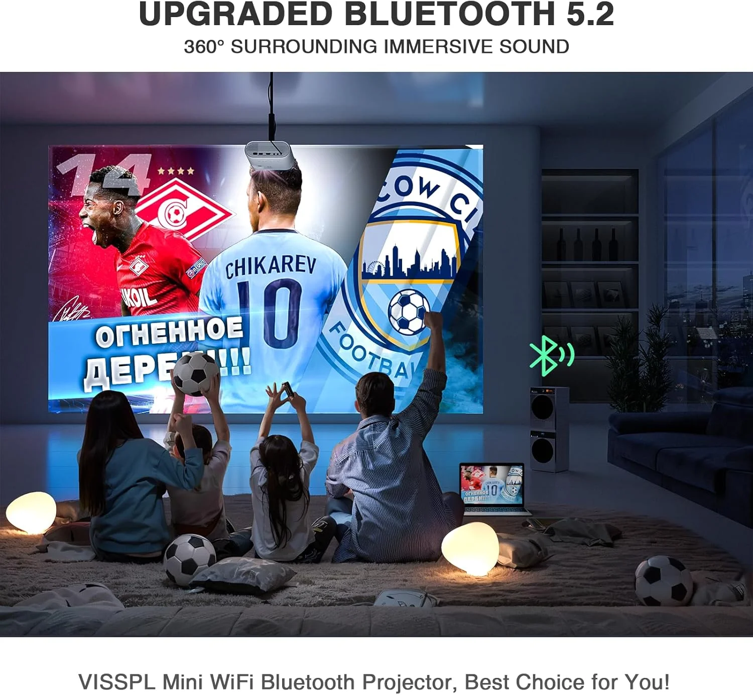 پروژکتور مینی VISSPL با WiFi و بلوتوث، پروژکتور Full HD 1080P، پروژکتور قابل حمل فضای باز با سه پایه، پروژکتور تلفن فیلم تئاتر خانگی سازگار با Android/iOS/Windows/TV Stick/HDMI/USB پروژکتور مینی VISSPL با WiFi و بلوتوث، پروژکتور Full HD 1080P، پروژکتور قابل حمل فضای باز با سه پایه، پروژکتور تلفن فیلم تئاتر خانگی سازگار با Android/iOS/Windows/TV Stick/HDMI/USB