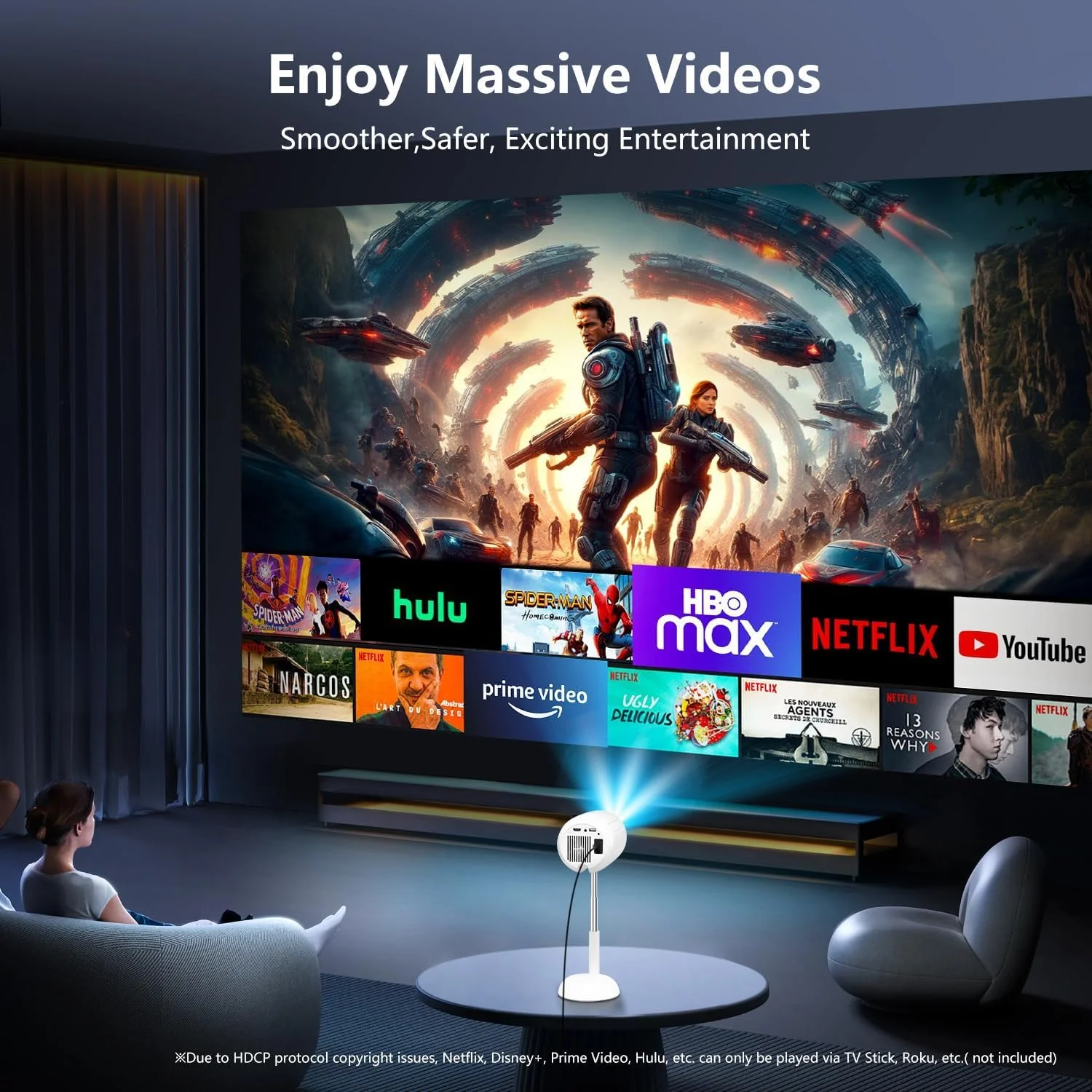 پروژکتور مینی قابل حمل VGKE، پشتیبانی از 4K با WIFI6 و بلوتوث، تصحیح خودکار کیستون، پروژکتور فیلم 1080p مناسب فضای باز سازگار با HDMI/USB/تلفن هوشمند/TV Stick برای خانه، اتاق خواب، استفاده در فضای باز پروژکتور مینی قابل حمل VGKE، پشتیبانی از 4K با WIFI6 و بلوتوث، تصحیح خودکار کیستون، پروژکتور فیلم 1080p مناسب فضای باز سازگار با HDMI/USB/تلفن هوشمند/TV Stick برای خانه، اتاق خواب، استفاده در فضای باز