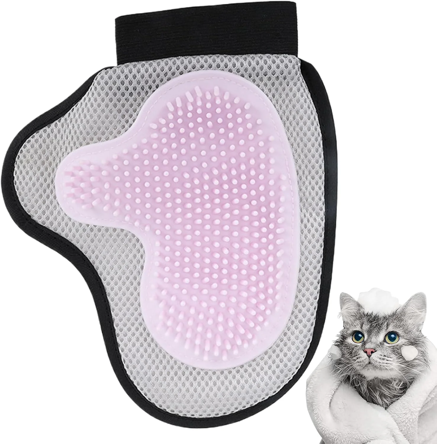 دستکش شستشوی سگ | دستکش موبر قابل شستشو و چندبار مصرف، دستکش شستشوی گربه، مناسب برای سفر، خانه، دوش، ماساژ و لایه برداری