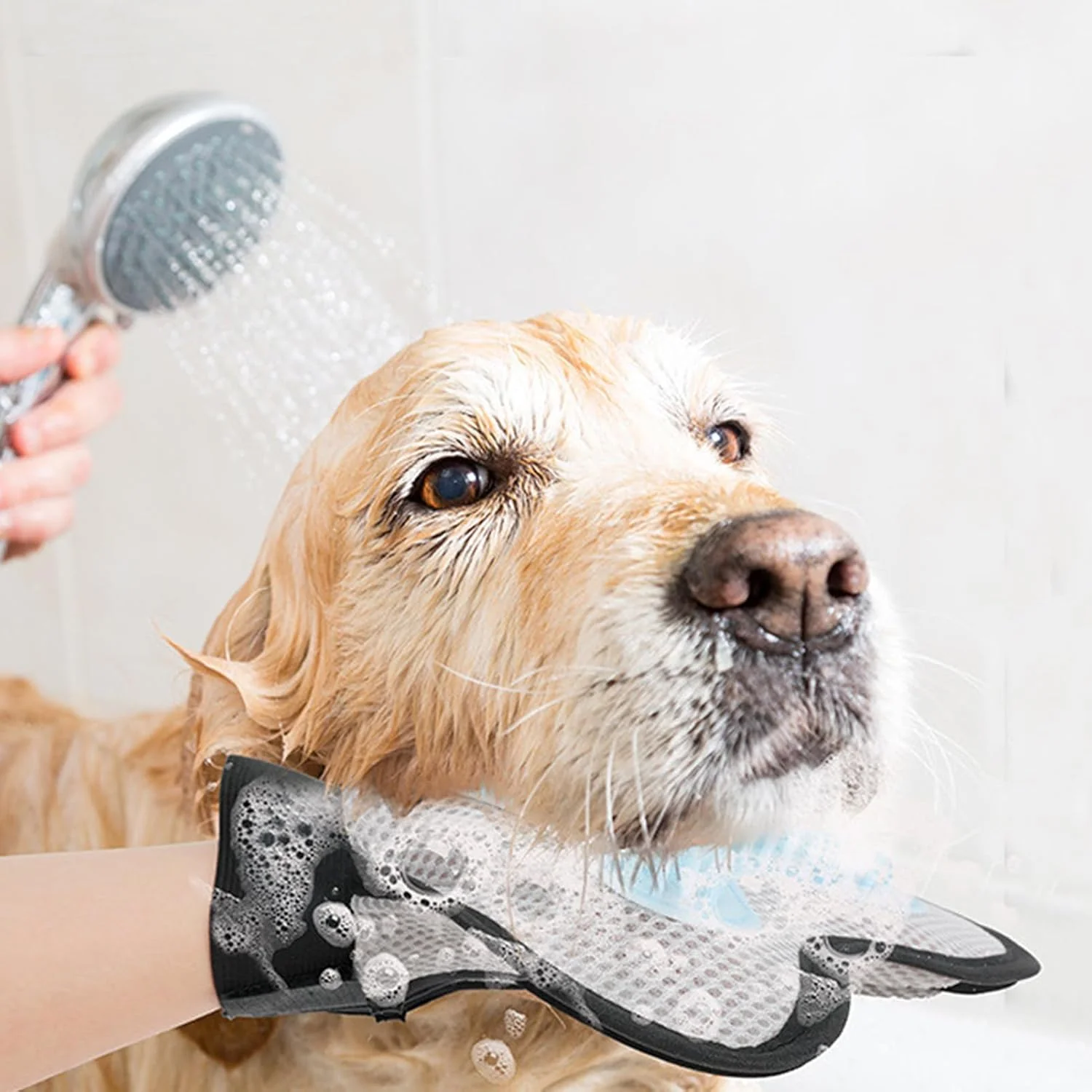 دستکش سگ برای حمام - ابزار ماساژ و ریزش موی قابل استفاده مجدد، دستکش نظافت گربه، برای ماساژ و شستشوی مسافرتی در منزل