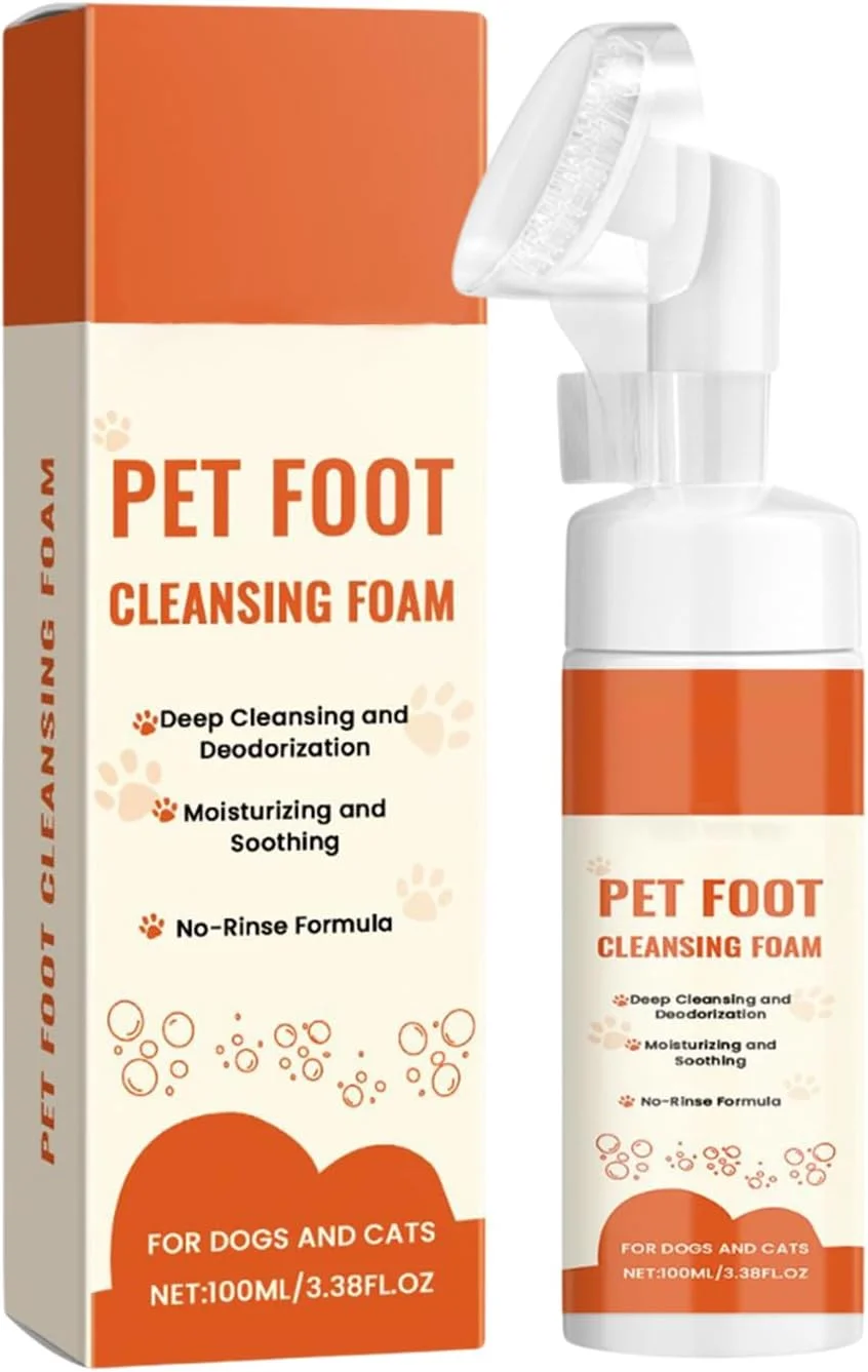 تمیز کننده پنجه سگ | فوم تمیز کننده پای حیوانات خانگی، فوم اسکرابر 100 میلی لیتری با برس نرم برای مراقبت از پوست توله سگ و بچه گربه نژاد بزرگ متوسط، حمام کردن، ریزش مو، مسافرت و اسپا