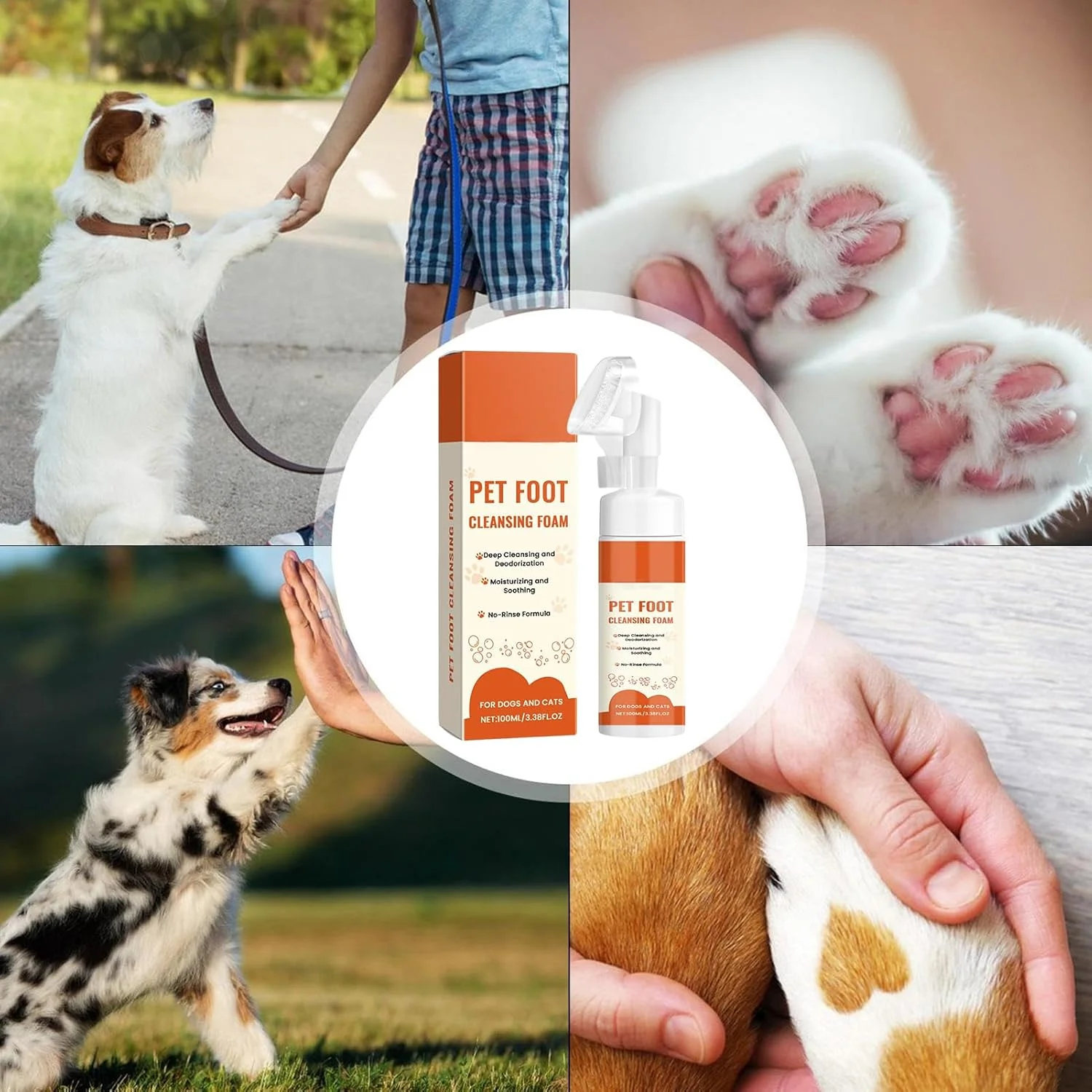 تمیز کننده پای سگ، تمیز کننده پنجه گربه، 100 میلی لیتر با شامپو تمیز کننده برس نرم برای حمام کردن، شستشو، مراقبت از پوست توله سگ و بچه گربه نژاد بزرگ متوسط، مناسب برای مسافرت و اسپا تمیز کننده پای سگ، تمیز کننده پنجه گربه، 100 میلی لیتر با شامپو تمیز کننده برس نرم برای حمام کردن، شستشو، مراقبت از پوست توله سگ و بچه گربه نژاد بزرگ متوسط، مناسب برای مسافرت و اسپا