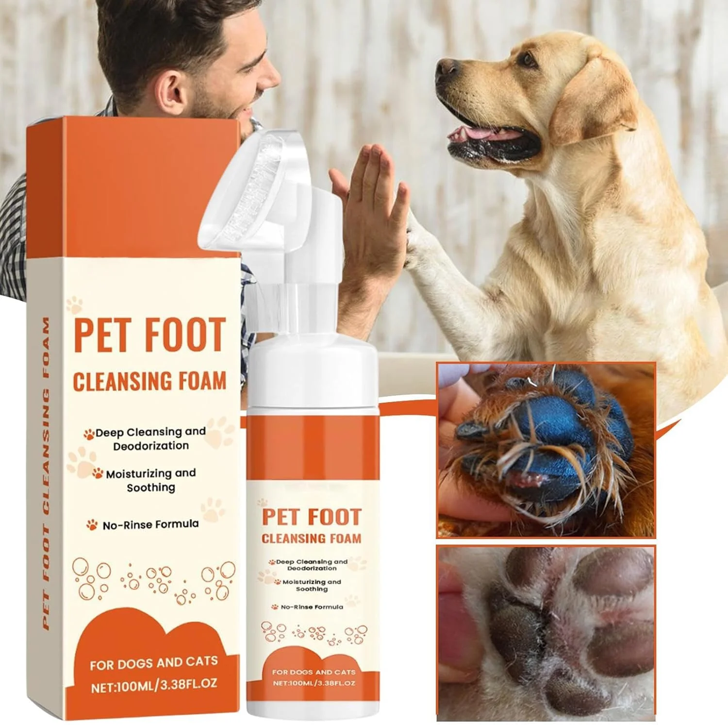 تمیز کننده پنجه سگ | فوم تمیز کننده پنجه سگ | 100 میلی لیتر شامپو تمیز کننده برس نرم برای حمام و شستشوی توله سگ و گربه نژاد بزرگ متوسط، مراقبت از پوست، مسافرت اسپا تمیز کننده پنجه سگ | فوم تمیز کننده پنجه سگ | 100 میلی لیتر شامپو تمیز کننده برس نرم برای حمام و شستشوی توله سگ و گربه نژاد بزرگ متوسط، مراقبت از پوست، مسافرت اسپا