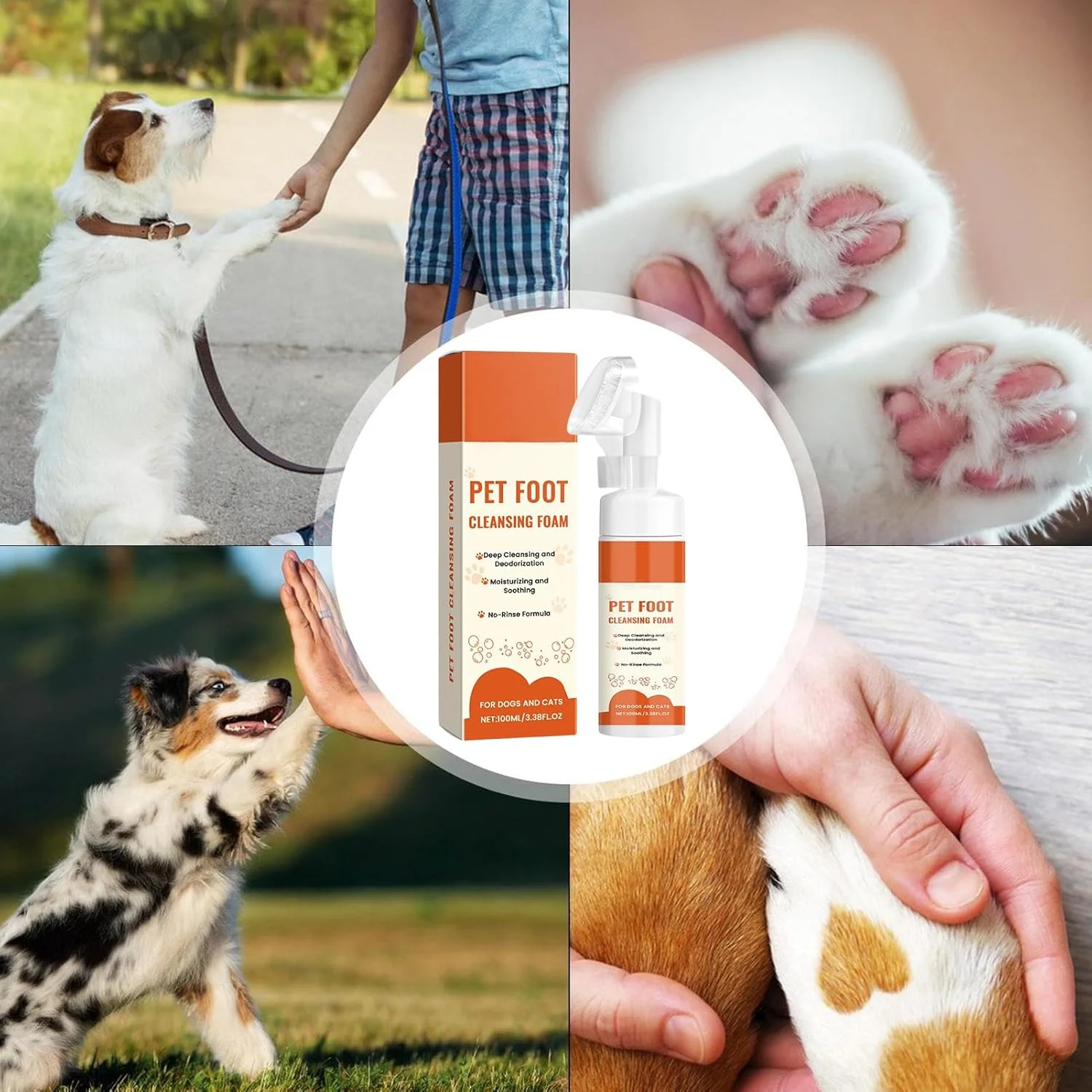 تمیز کننده پنجه سگ | فوم تمیز کننده پنجه سگ | 100 میلی لیتر شامپو تمیز کننده برس نرم برای حمام و شستشوی توله سگ و گربه نژاد بزرگ متوسط، مراقبت از پوست، مسافرت اسپا تمیز کننده پنجه سگ | فوم تمیز کننده پنجه سگ | 100 میلی لیتر شامپو تمیز کننده برس نرم برای حمام و شستشوی توله سگ و گربه نژاد بزرگ متوسط، مراقبت از پوست، مسافرت اسپا