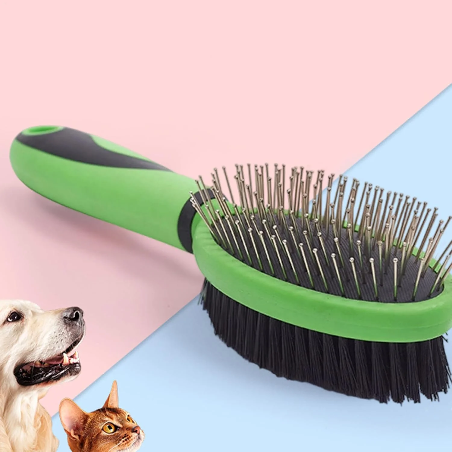 برس سگ | برس دو طرفه حیوانات خانگی، ابزار ماساژ حیوانات خانگی برای حیوانات کوچک و متوسط با موهای کوتاه و بلند، بچه گربه ها، مناسب منزل، سالن، اسپا و حمام برس سگ | برس دو طرفه حیوانات خانگی، ابزار ماساژ حیوانات خانگی برای حیوانات کوچک و متوسط با موهای کوتاه و بلند، بچه گربه ها، مناسب منزل، سالن، اسپا و حمام