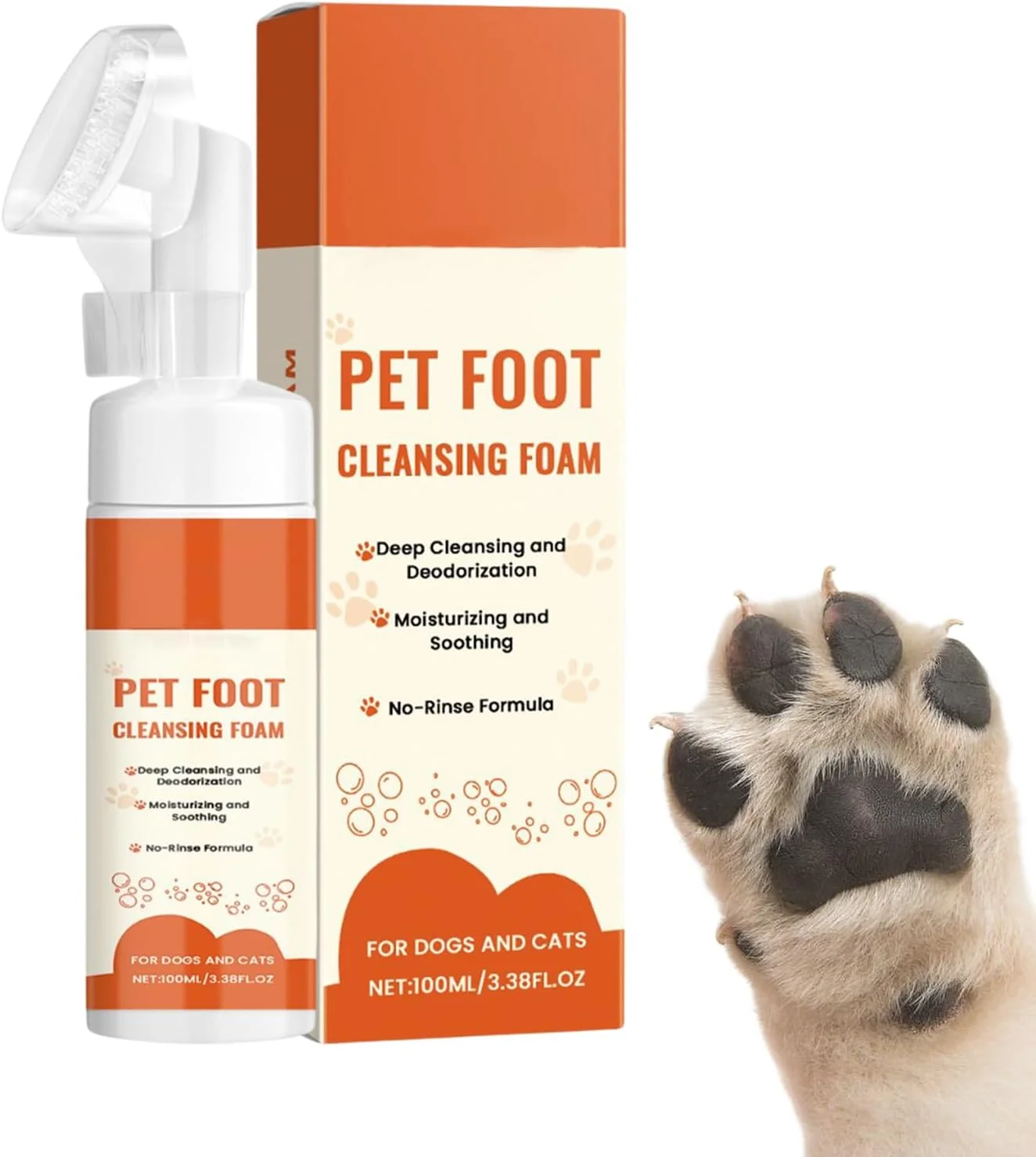فوم تمیز کننده پای سگ | فوم تمیز کننده پنجه سگ، فوم تمیز کننده 100 میلی لیتری با برس نرم برای شستشو، نظافت، مراقبت از پوست، حمام توله سگ، مسافرت و اسپا فوم تمیز کننده پای سگ | فوم تمیز کننده پنجه سگ، فوم تمیز کننده 100 میلی لیتری با برس نرم برای شستشو، نظافت، مراقبت از پوست، حمام توله سگ، مسافرت و اسپا