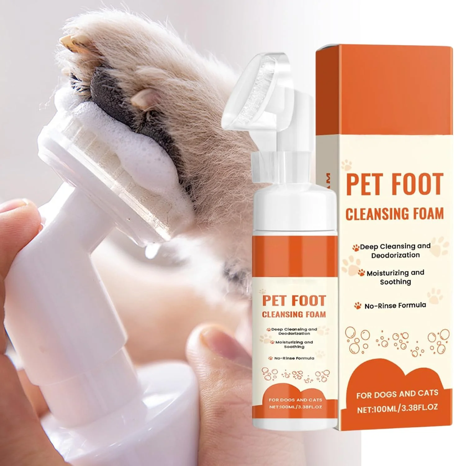 فوم تمیز کننده پای سگ | فوم تمیز کننده پنجه سگ، فوم تمیز کننده 100 میلی لیتری با برس نرم برای شستشو، نظافت، مراقبت از پوست، حمام توله سگ، مسافرت و اسپا فوم تمیز کننده پای سگ | فوم تمیز کننده پنجه سگ، فوم تمیز کننده 100 میلی لیتری با برس نرم برای شستشو، نظافت، مراقبت از پوست، حمام توله سگ، مسافرت و اسپا