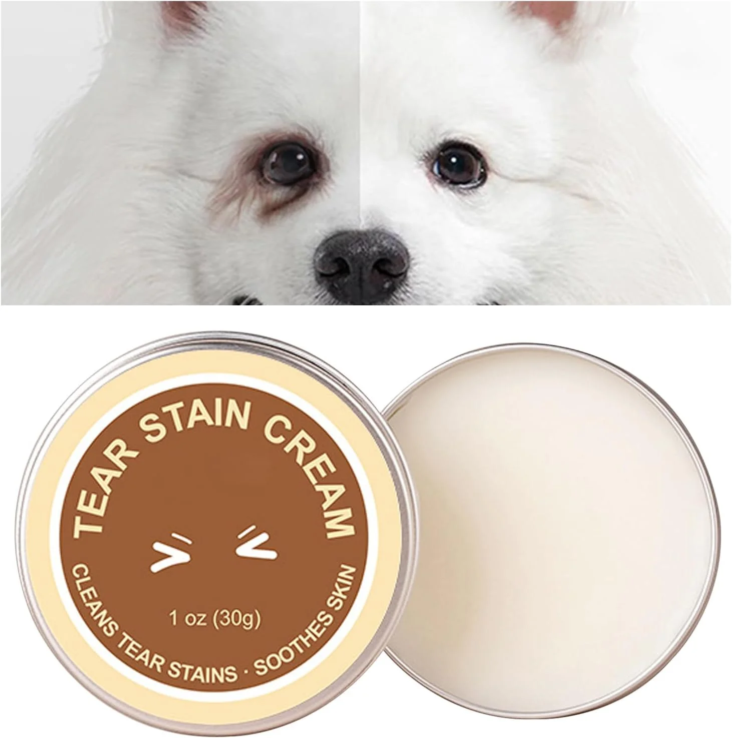 کرم رفع لکه اشک سگ | کرم پاک کننده چشم سگ 30 گرمی، پاک کننده چشم برای سگ و گربه، مراقبت از چشم، پاک کننده ملایم، احیا کننده چشم های درخشان کرم رفع لکه اشک سگ | کرم پاک کننده چشم سگ 30 گرمی، پاک کننده چشم برای سگ و گربه، مراقبت از چشم، پاک کننده ملایم، احیا کننده چشم های درخشان