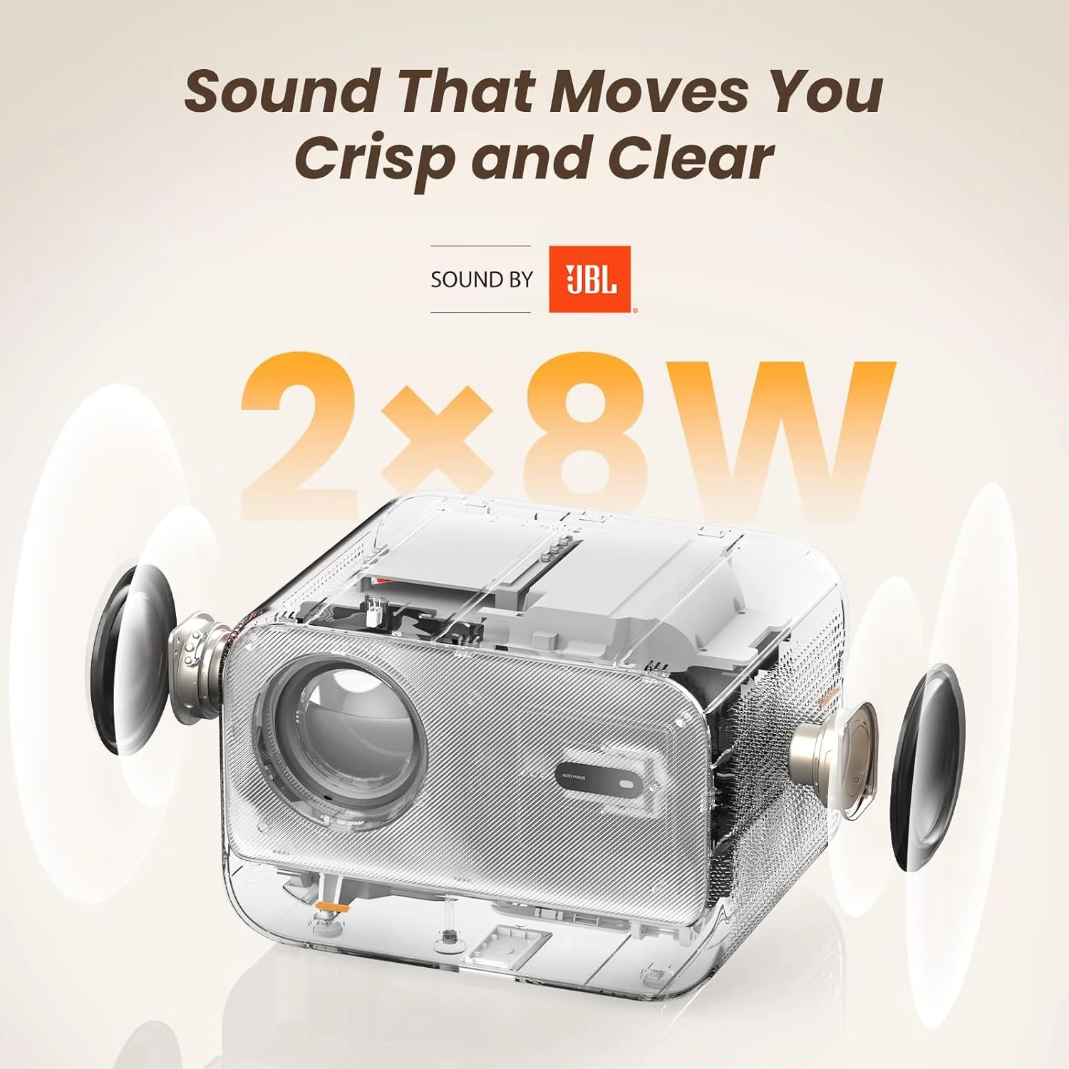 پروژکتور وای فای 6 بلوتوثی کوچک Yaber JBL 1080P FHD Sound، [فوکوس خودکار روان]، پروژکتور ویدیویی قابل حمل برای فضای باز، پروژکتور سقفی برای آیفون/HDMI/USB/PS5 - خاکستری