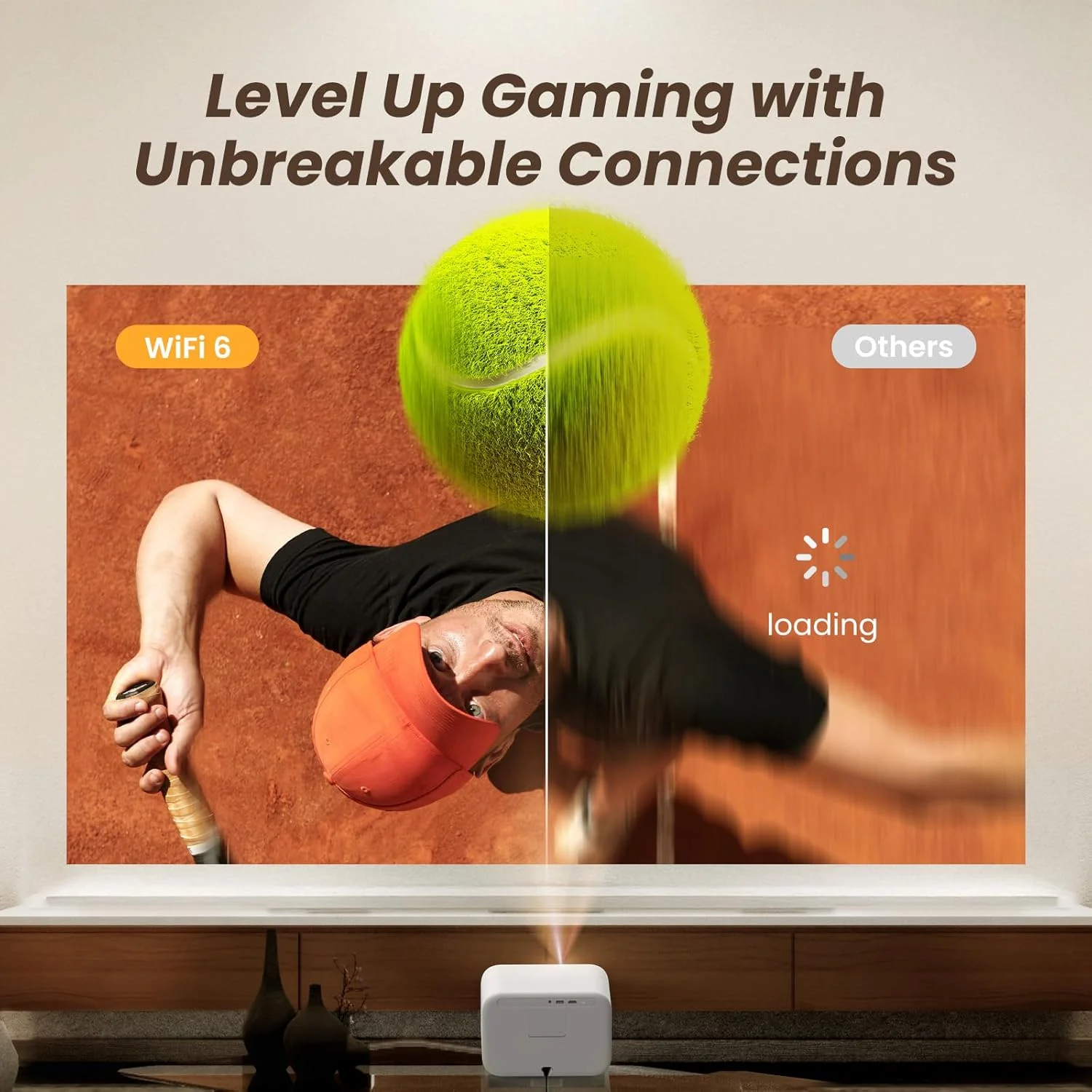 پروژکتور وای فای 6 بلوتوثی کوچک Yaber JBL 1080P FHD Sound، [فوکوس خودکار روان]، پروژکتور ویدیویی قابل حمل برای فضای باز، پروژکتور سقفی برای آیفون/HDMI/USB/PS5 - خاکستری