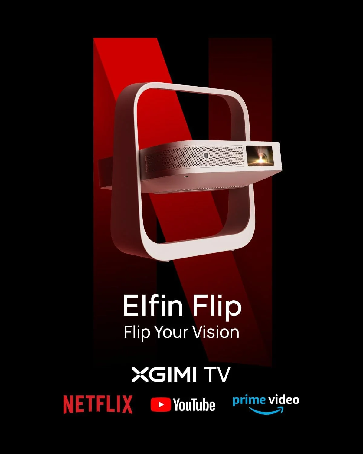 پروژکتور قابل حمل XGIMI Elfin Flip، رزولوشن 1080P FHD، پروژکتور DLP، نتفلیکس دارای مجوز، پایه قابل تنظیم داخلی، طراحی سبک و جمع و جور، 400 لومن ISO، تطبیق صفحه نمایش، 2 بلندگوی 3 واتی پروژکتور قابل حمل XGIMI Elfin Flip، رزولوشن 1080P FHD، پروژکتور DLP، نتفلیکس دارای مجوز، پایه قابل تنظیم داخلی، طراحی سبک و جمع و جور، 400 لومن ISO، تطبیق صفحه نمایش، 2 بلندگوی 3 واتی