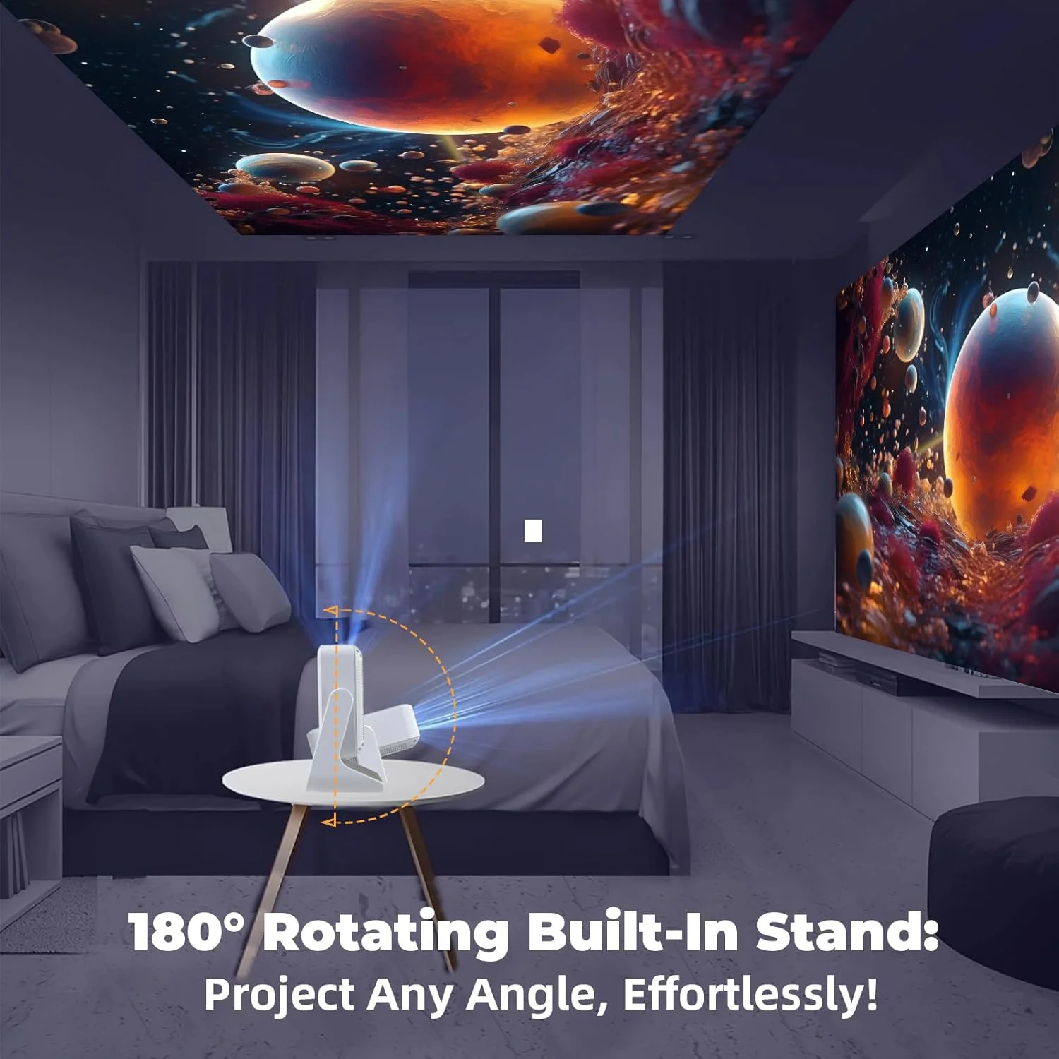 پروژکتور هوشمند XBJ A2Pro با صفحه لمسی، فوکوس خودکار و اصلاح زاویه، دارای برنامه های داخلی، وای فای 6، بلوتوث، پروژکتور فیلم قابل حمل با بلندگوی استریو، پشتیبانی از 4K، 800 انسی لومن، مناسب برای استفاده در داخل و خارج از خانه پروژکتور هوشمند XBJ A2Pro با صفحه لمسی، فوکوس خودکار و اصلاح زاویه، دارای برنامه های داخلی، وای فای 6، بلوتوث، پروژکتور فیلم قابل حمل با بلندگوی استریو، پشتیبانی از 4K، 800 انسی لومن، مناسب برای استفاده در داخل و خارج از خانه