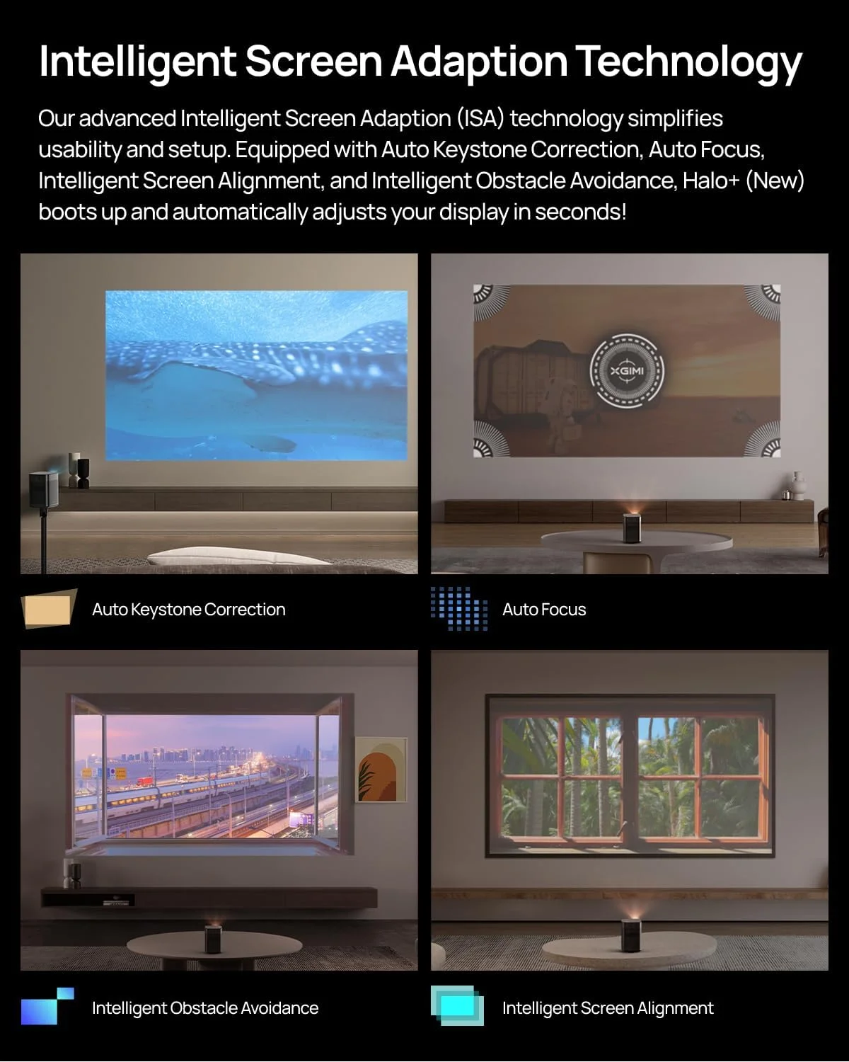 پروژکتور قابل حمل XGIMI Halo+ GTV 1080P، گوگل تی وی با نتفلیکس لایسنس شده، 700 لومن ISO، هارمن کاردون 2 x 5W، فوکوس خودکار، ISA، وای فای، صفحه نمایش 200 اینچی، باتری داخلی با 2.5 ساعت پخش پروژکتور قابل حمل XGIMI Halo+ GTV 1080P، گوگل تی وی با نتفلیکس لایسنس شده، 700 لومن ISO، هارمن کاردون 2 x 5W، فوکوس خودکار، ISA، وای فای، صفحه نمایش 200 اینچی، باتری داخلی با 2.5 ساعت پخش