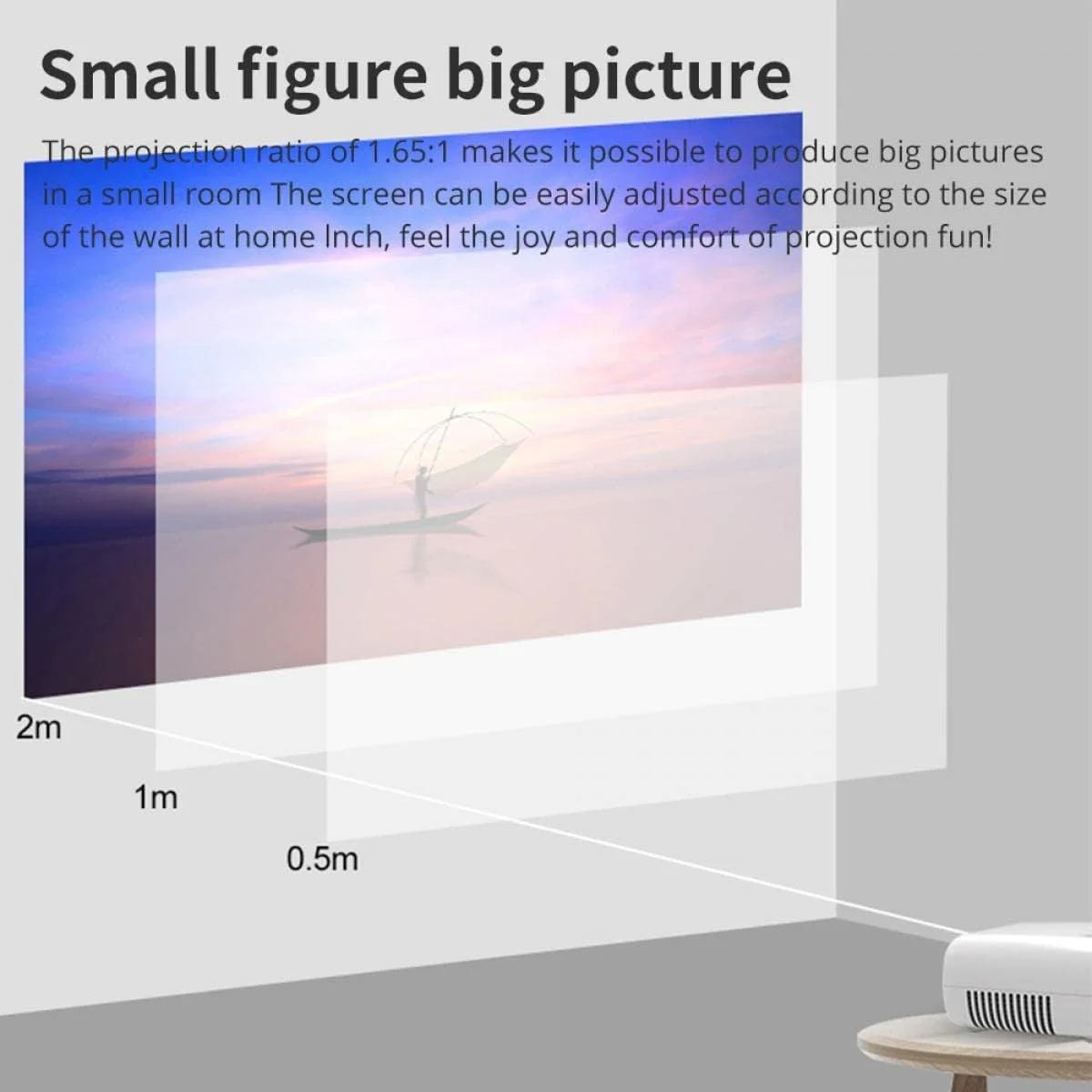 پروژکتور مینی LED وای فای Wownect [100 انسی لومن] پشتیبانی از 1080P [انعکاس صفحه نمایش وای فای] [پشتیبانی از MiraCast/DLAN] پروژکتور ویدئویی قابل حمل سینمای خانگی سازگار با HDMI، AV و USB