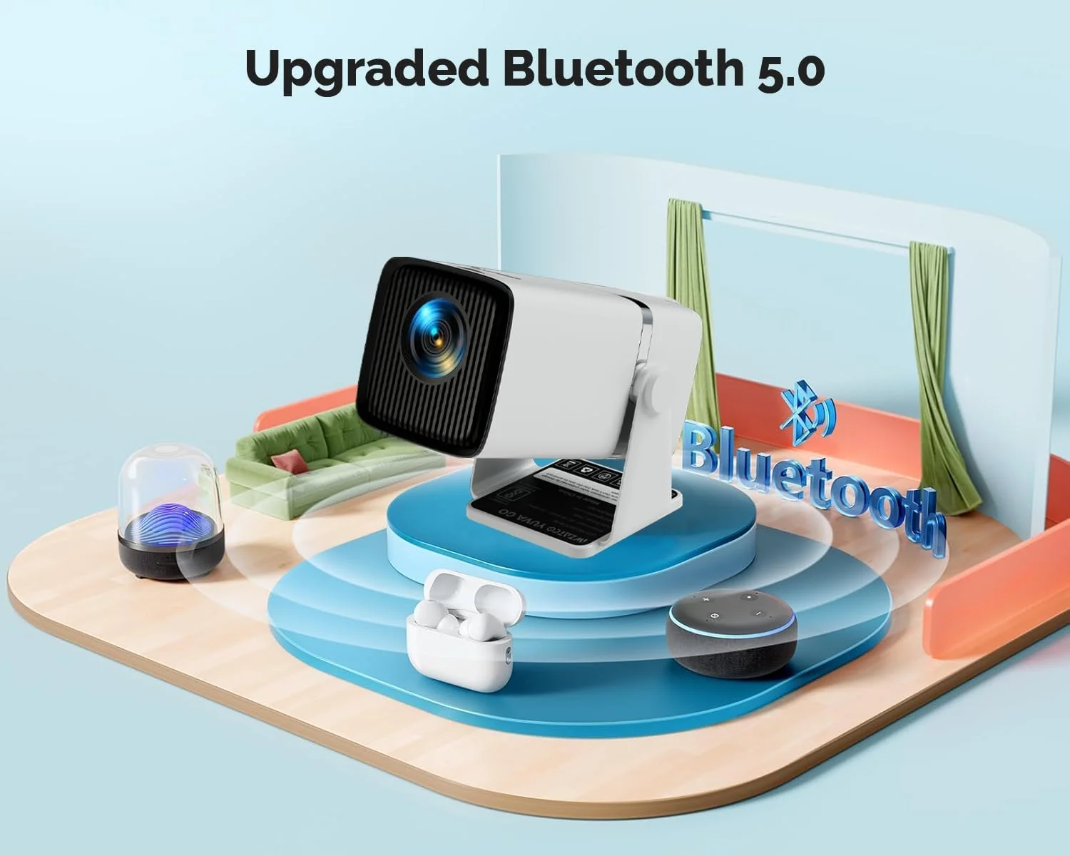 پروژکتور هوشمند WZATCO Yuva Go با سیستم عامل اندروید 13.0، پشتیبانی از 1080P و 4K، طراحی چرخشی، Auto & 4D Keystone با Netflix، Prime و غیره، WiFi 6 و BT، Screen Mirroring، ARC، کیفیت اصلی 720P، سفید پروژکتور هوشمند WZATCO Yuva Go با سیستم عامل اندروید 13.0، پشتیبانی از 1080P و 4K، طراحی چرخشی، Auto & 4D Keystone با Netflix، Prime و غیره، WiFi 6 و BT، Screen Mirroring، ARC، کیفیت اصلی 720P، سفید