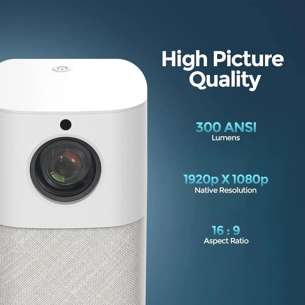 پروژکتور اندروید Wownect با کیفیت اصلی 1080P | پروژکتور ویدئویی 4K با روشنایی 400 انسی لومن مناسب فضای باز [فوکوس الکتریکی]، قابلیت نمایش صفحه موبایل، وای فای 5G و بلوتوث، سینمای خانگی، پروژکتور قابل حمل برای فیلم و بازی