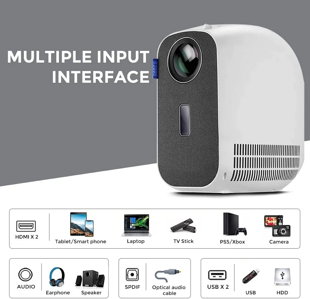 پروژکتور ویدئویی Wownect 8000 لومن، پروژکتور گیمینگ با نمایشگر 300 اینچی، پروژکتور فیلم Full HD با پشتیبانی از 4K، پروژکتور سینمای خانگی سازگار با PC، جعبه تلویزیون، بازی های ویدیویی، HDMI، USB، AV، لپ تاپ پروژکتور ویدئویی Wownect 8000 لومن، پروژکتور گیمینگ با نمایشگر 300 اینچی، پروژکتور فیلم Full HD با پشتیبانی از 4K، پروژکتور سینمای خانگی سازگار با PC، جعبه تلویزیون، بازی های ویدیویی، HDMI، USB، AV، لپ تاپ