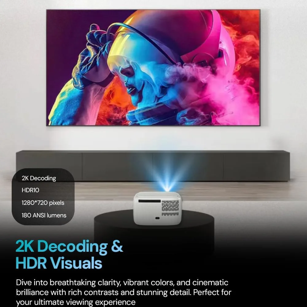 پروژکتور مینی اندروید Wownect با پشتیبانی از Full HD 1080P، پشتیبانی از HDR 2K | وای فای دو بانده 2.4/5G و بلوتوث 5.2، 180 انسی لومن، Screen Mirroring، فوکوس الکتریکی، پروژکتور ویدیویی هوشمند خانگی پروژکتور مینی اندروید Wownect با پشتیبانی از Full HD 1080P، پشتیبانی از HDR 2K | وای فای دو بانده 2.4/5G و بلوتوث 5.2، 180 انسی لومن، Screen Mirroring، فوکوس الکتریکی، پروژکتور ویدیویی هوشمند خانگی