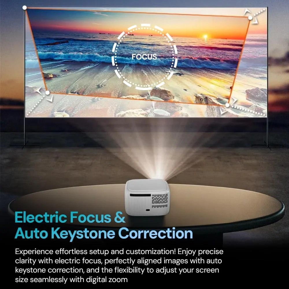 پروژکتور مینی اندروید Wownect با پشتیبانی از Full HD 1080P، پشتیبانی از HDR 2K | وای فای دو بانده 2.4/5G و بلوتوث 5.2، 180 انسی لومن، Screen Mirroring، فوکوس الکتریکی، پروژکتور ویدیویی هوشمند خانگی پروژکتور مینی اندروید Wownect با پشتیبانی از Full HD 1080P، پشتیبانی از HDR 2K | وای فای دو بانده 2.4/5G و بلوتوث 5.2، 180 انسی لومن، Screen Mirroring، فوکوس الکتریکی، پروژکتور ویدیویی هوشمند خانگی