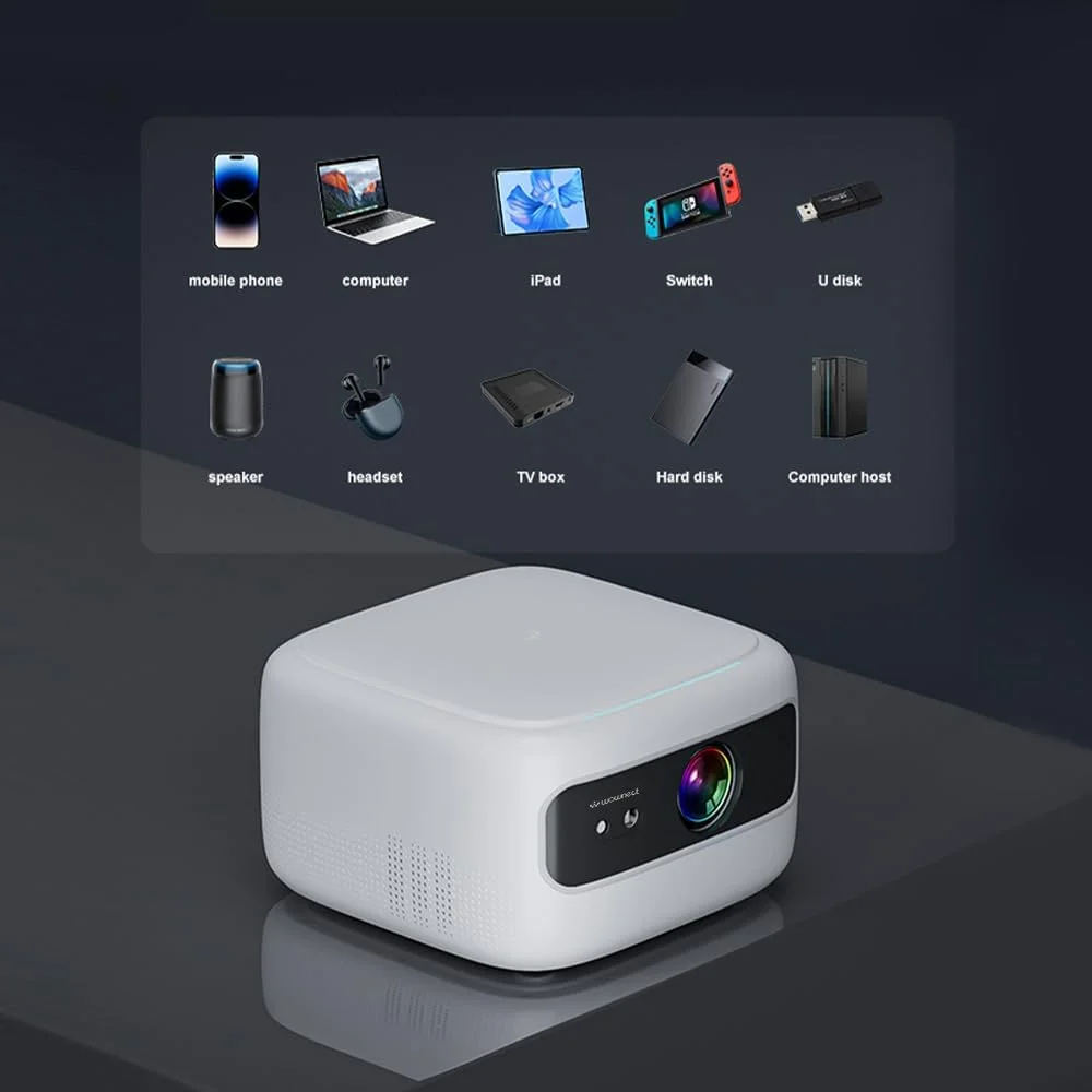 پروژکتور مینی اندروید Wownect با پشتیبانی از Full HD 1080P، پشتیبانی از HDR 2K | وای فای دو بانده 2.4/5G و بلوتوث 5.2، 180 انسی لومن، Screen Mirroring، فوکوس الکتریکی، پروژکتور ویدیویی هوشمند خانگی پروژکتور مینی اندروید Wownect با پشتیبانی از Full HD 1080P، پشتیبانی از HDR 2K | وای فای دو بانده 2.4/5G و بلوتوث 5.2، 180 انسی لومن، Screen Mirroring، فوکوس الکتریکی، پروژکتور ویدیویی هوشمند خانگی