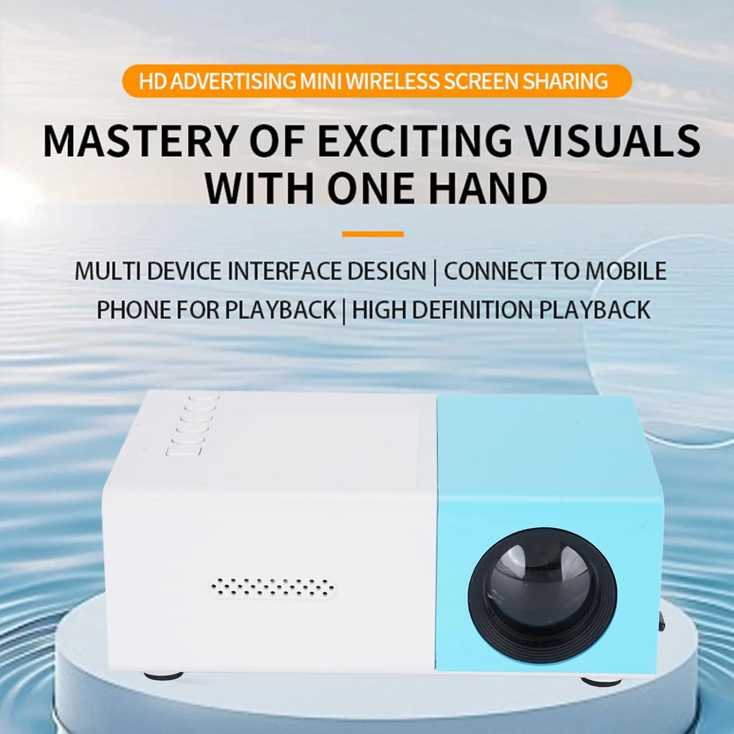 پروژکتور کوچک Wisoqu، پروژکتور قابل حمل 1080P Full HD با تصحیح خودکار کیستون، روشنایی 100ANSI 6000lm، کنتراست 10000:1، بلندگوی داخلی، برای تلفن، لپ تاپ، تی وی استیک پروژکتور کوچک Wisoqu، پروژکتور قابل حمل 1080P Full HD با تصحیح خودکار کیستون، روشنایی 100ANSI 6000lm، کنتراست 10000:1، بلندگوی داخلی، برای تلفن، لپ تاپ، تی وی استیک