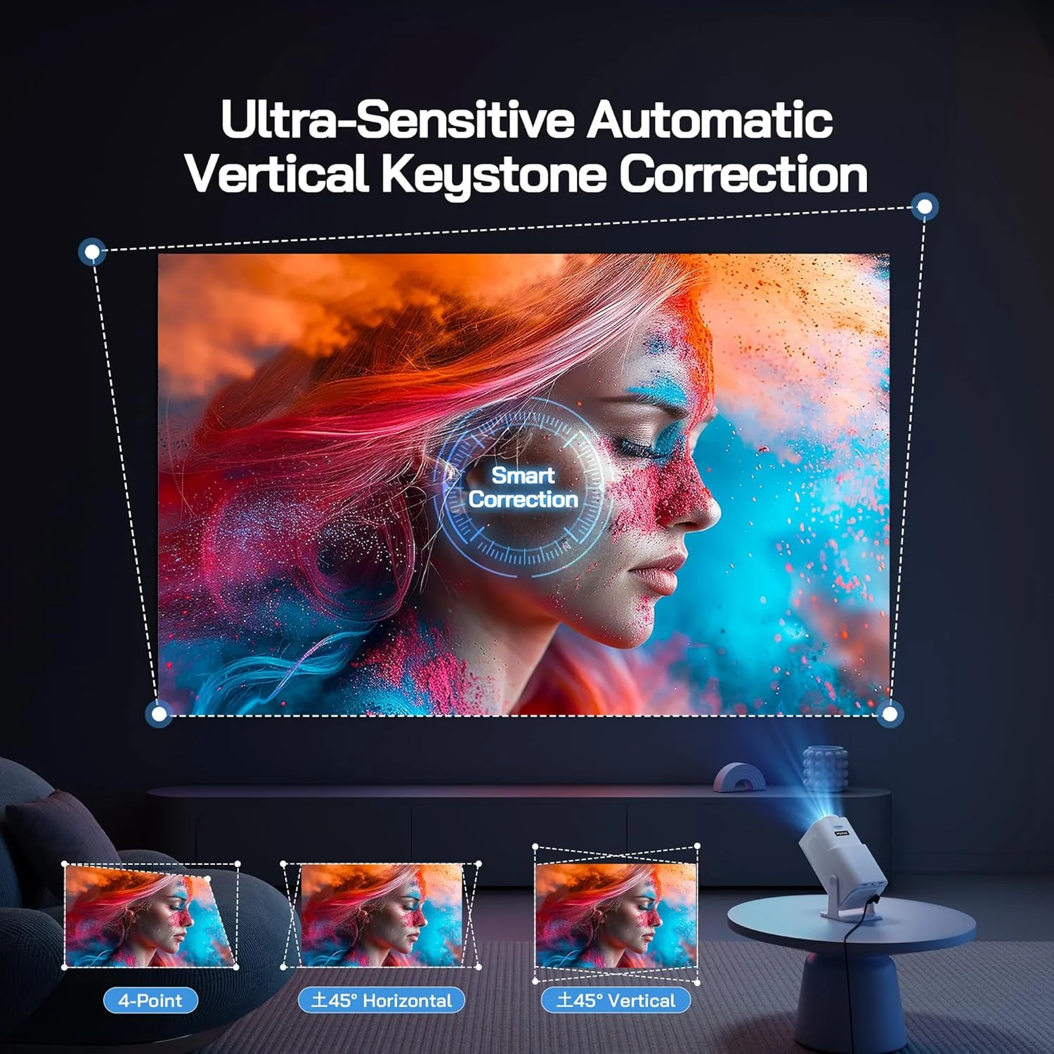 پروژکتور مینی 4K ولفانگ 【برنامههای داخلی/نتفلیکس رسمی】، پروژکتور قابل حمل WiFi 6 با 26000 لومن با زوم 50٪، پروژکتور هوشمند خانگی با قابلیت چرخش 180 درجه سازگار با تی وی استیک/iOS/Android/PC/PS5/HDMI/AV پروژکتور مینی 4K ولفانگ 【برنامههای داخلی/نتفلیکس رسمی】، پروژکتور قابل حمل WiFi 6 با 26000 لومن با زوم 50٪، پروژکتور هوشمند خانگی با قابلیت چرخش 180 درجه سازگار با تی وی استیک/iOS/Android/PC/PS5/HDMI/AV