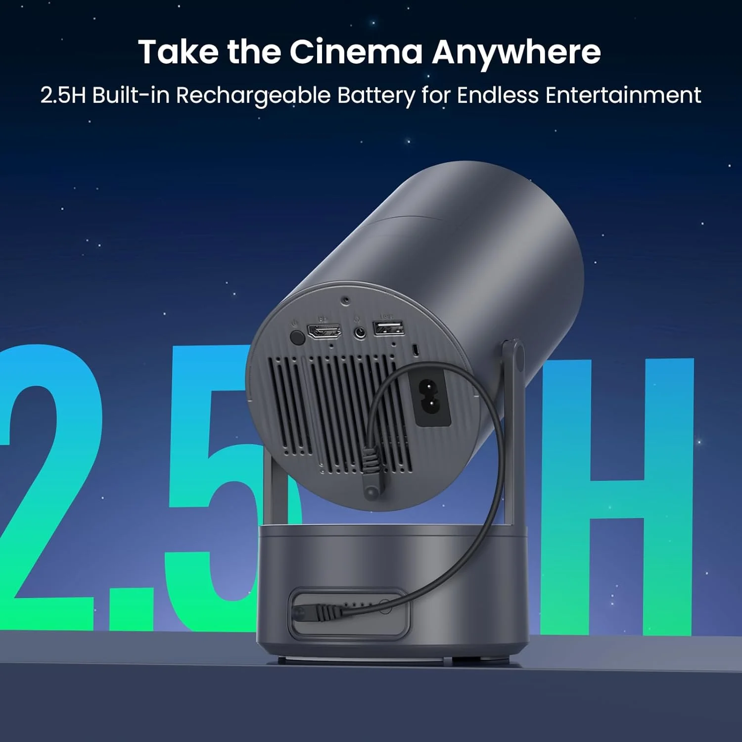 پروژکتور WISHOLY با WiFi و بلوتوث، مینی پروژکتور قابل حمل با باتری قابل شارژ داخلی برای فضای باز، پشتیبانی از 1080P، فوکوس الکتریکی و کیستون خودکار، سینمای خانگی با پایه 210 درجه پروژکتور WISHOLY با WiFi و بلوتوث، مینی پروژکتور قابل حمل با باتری قابل شارژ داخلی برای فضای باز، پشتیبانی از 1080P، فوکوس الکتریکی و کیستون خودکار، سینمای خانگی با پایه 210 درجه