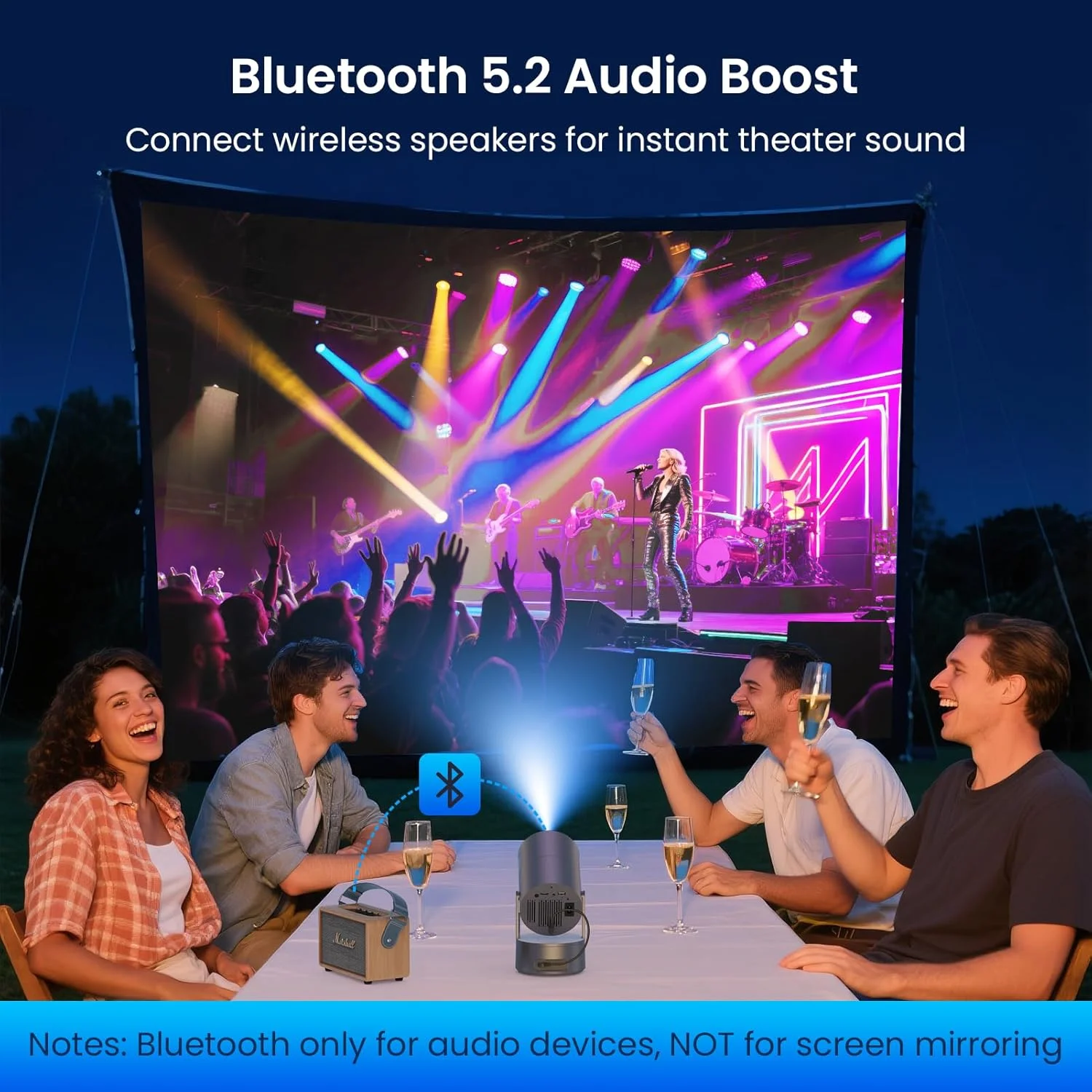 پروژکتور WISHOLY با WiFi و بلوتوث، مینی پروژکتور قابل حمل با باتری قابل شارژ داخلی برای فضای باز، پشتیبانی از 1080P، فوکوس الکتریکی و کیستون خودکار، سینمای خانگی با پایه 210 درجه پروژکتور WISHOLY با WiFi و بلوتوث، مینی پروژکتور قابل حمل با باتری قابل شارژ داخلی برای فضای باز، پشتیبانی از 1080P، فوکوس الکتریکی و کیستون خودکار، سینمای خانگی با پایه 210 درجه