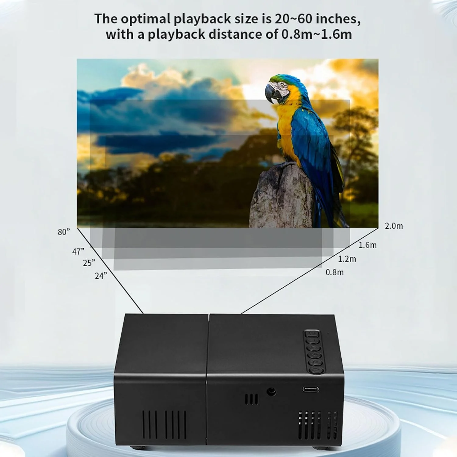 پروژکتور مینی Wisoqu، پروژکتور قابل حمل 1080P Full HD با تصحیح خودکار کیستون، روشنایی 100ANSI 6000lm، کنتراست 10000:1، بلندگوی داخلی، پروژکتورهای فیلم سینمای خانگی پروژکتور مینی Wisoqu، پروژکتور قابل حمل 1080P Full HD با تصحیح خودکار کیستون، روشنایی 100ANSI 6000lm، کنتراست 10000:1، بلندگوی داخلی، پروژکتورهای فیلم سینمای خانگی