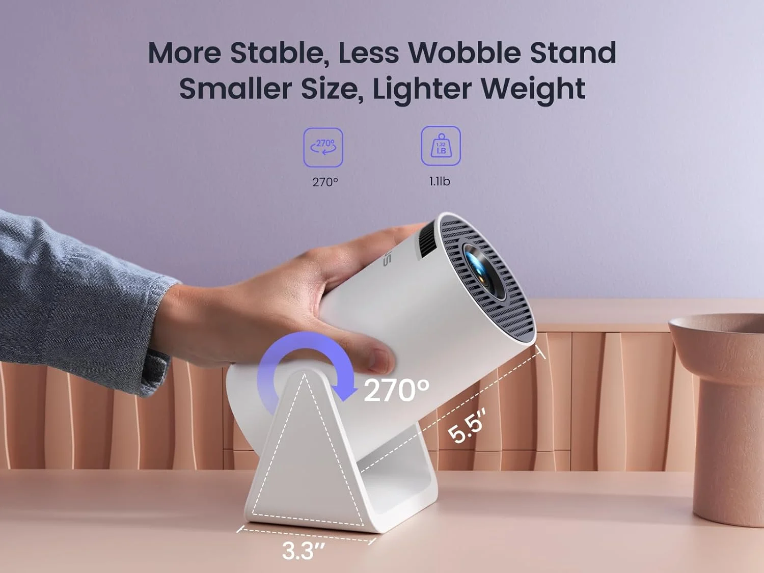 پروژکتور مینی WiMiUS با پایه قابل تنظیم 270 درجه، دارای WiFi و بلوتوث، پروژکتور فیلم قابل حمل در فضای باز با پشتیبانی از 1080P، پروژکتور خانگی با قابلیت تصحیح خودکار کیستون برای تلفن/استیک تلویزیون/لپ تاپ، مدل S27 پروژکتور مینی WiMiUS با پایه قابل تنظیم 270 درجه، دارای WiFi و بلوتوث، پروژکتور فیلم قابل حمل در فضای باز با پشتیبانی از 1080P، پروژکتور خانگی با قابلیت تصحیح خودکار کیستون برای تلفن/استیک تلویزیون/لپ تاپ، مدل S27