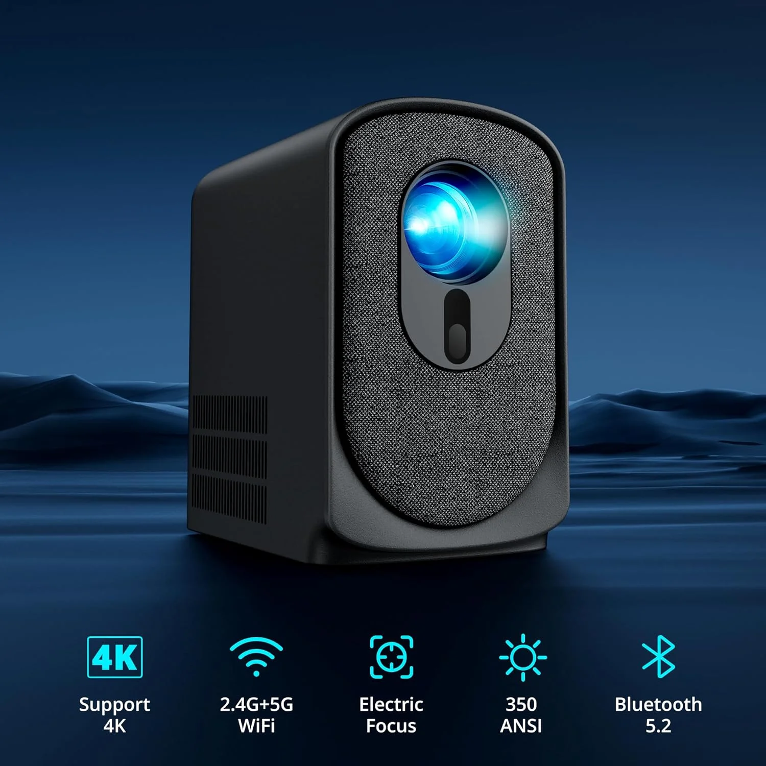 پروژکتور مینی بی سیم با WiFi و بلوتوث 5G، پروژکتور قابل حمل با پشتیبانی از پخش ویدیو فیلم 4K، فوکوس الکتریکی 350ANSI، پروژکتور تلفن سینمای خانگی و فضای باز با کابل HDMI پروژکتور مینی بی سیم با WiFi و بلوتوث 5G، پروژکتور قابل حمل با پشتیبانی از پخش ویدیو فیلم 4K، فوکوس الکتریکی 350ANSI، پروژکتور تلفن سینمای خانگی و فضای باز با کابل HDMI