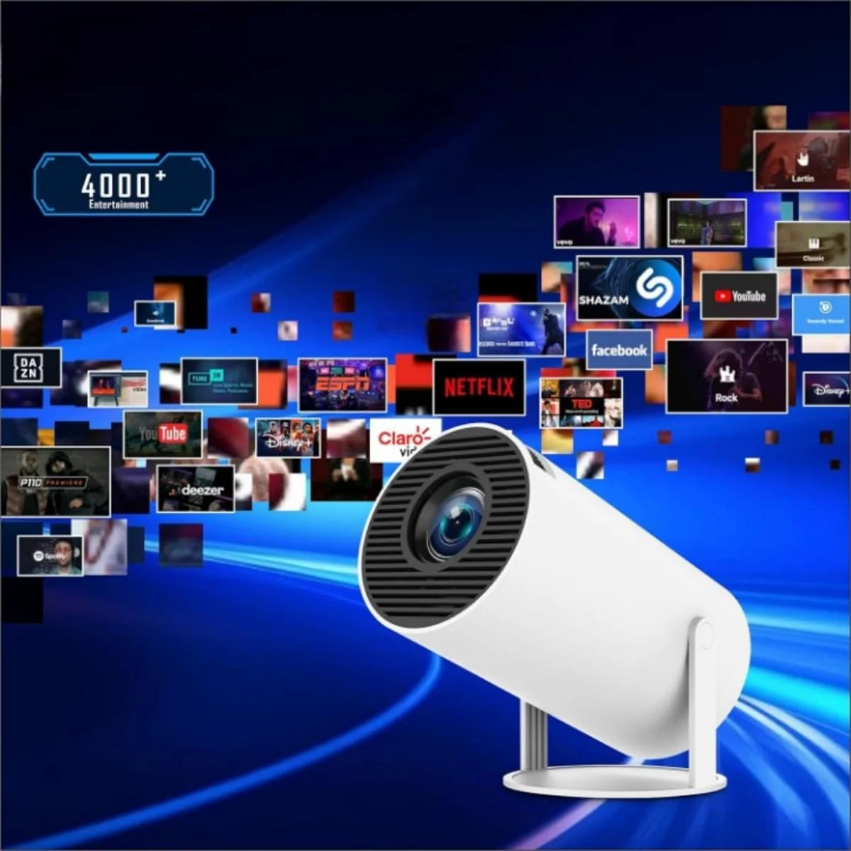 پروژکتور مینی بی سیم با بلندگوی داخلی، فناوری تصویربرداری پراکنده، فوکوس خودکار، کیفیت ویدیو برای سینمای خانگی و سرگرمی قابل حمل در هر مکان پروژکتور مینی بی سیم با بلندگوی داخلی، فناوری تصویربرداری پراکنده، فوکوس خودکار، کیفیت ویدیو برای سینمای خانگی و سرگرمی قابل حمل در هر مکان