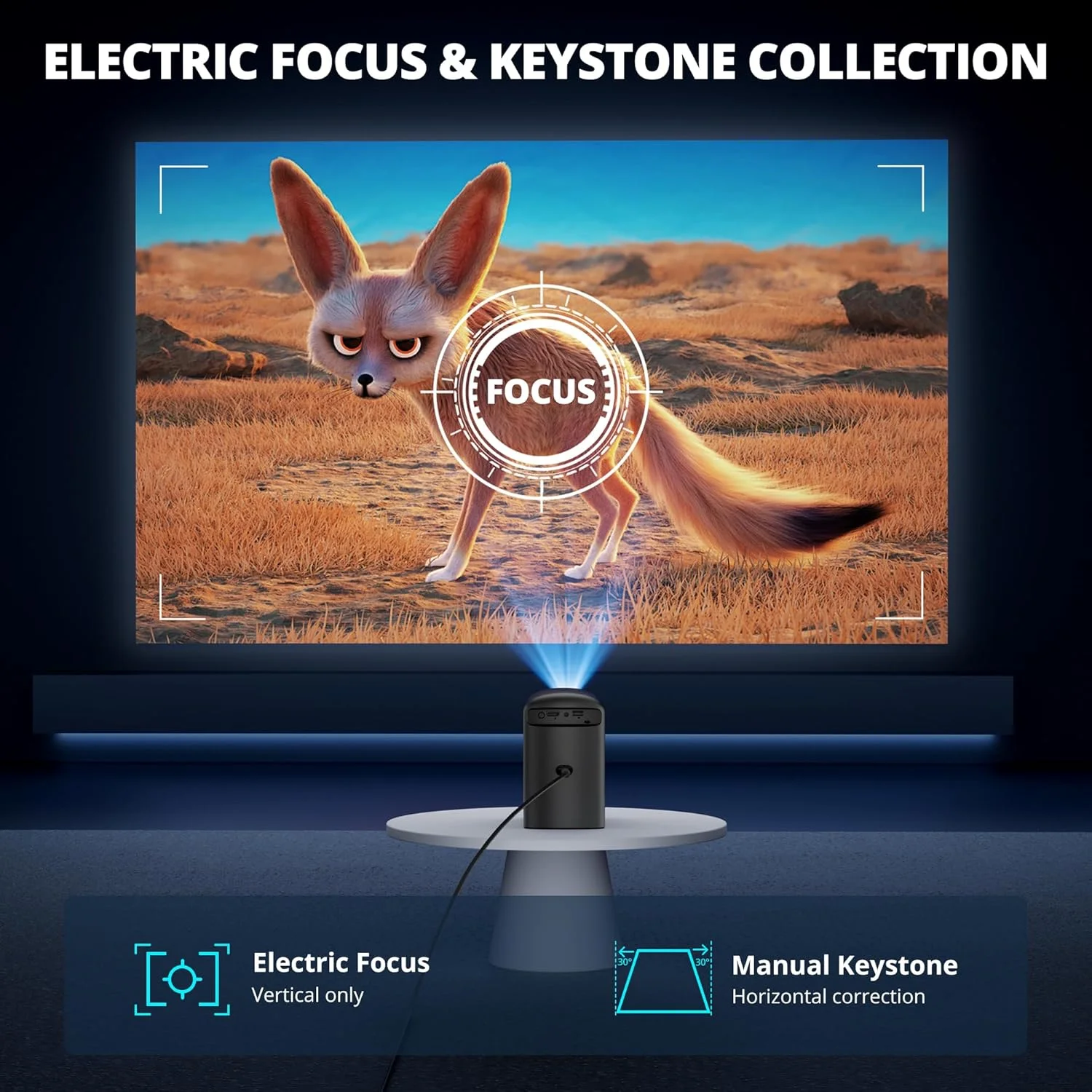 پروژکتور مینی بی سیم با WiFi و بلوتوث 5G، پروژکتور قابل حمل با پشتیبانی از پخش ویدیو فیلم 4K، فوکوس الکتریکی 350ANSI، پروژکتور تلفن سینمای خانگی و فضای باز با کابل HDMI پروژکتور مینی بی سیم با WiFi و بلوتوث 5G، پروژکتور قابل حمل با پشتیبانی از پخش ویدیو فیلم 4K، فوکوس الکتریکی 350ANSI، پروژکتور تلفن سینمای خانگی و فضای باز با کابل HDMI