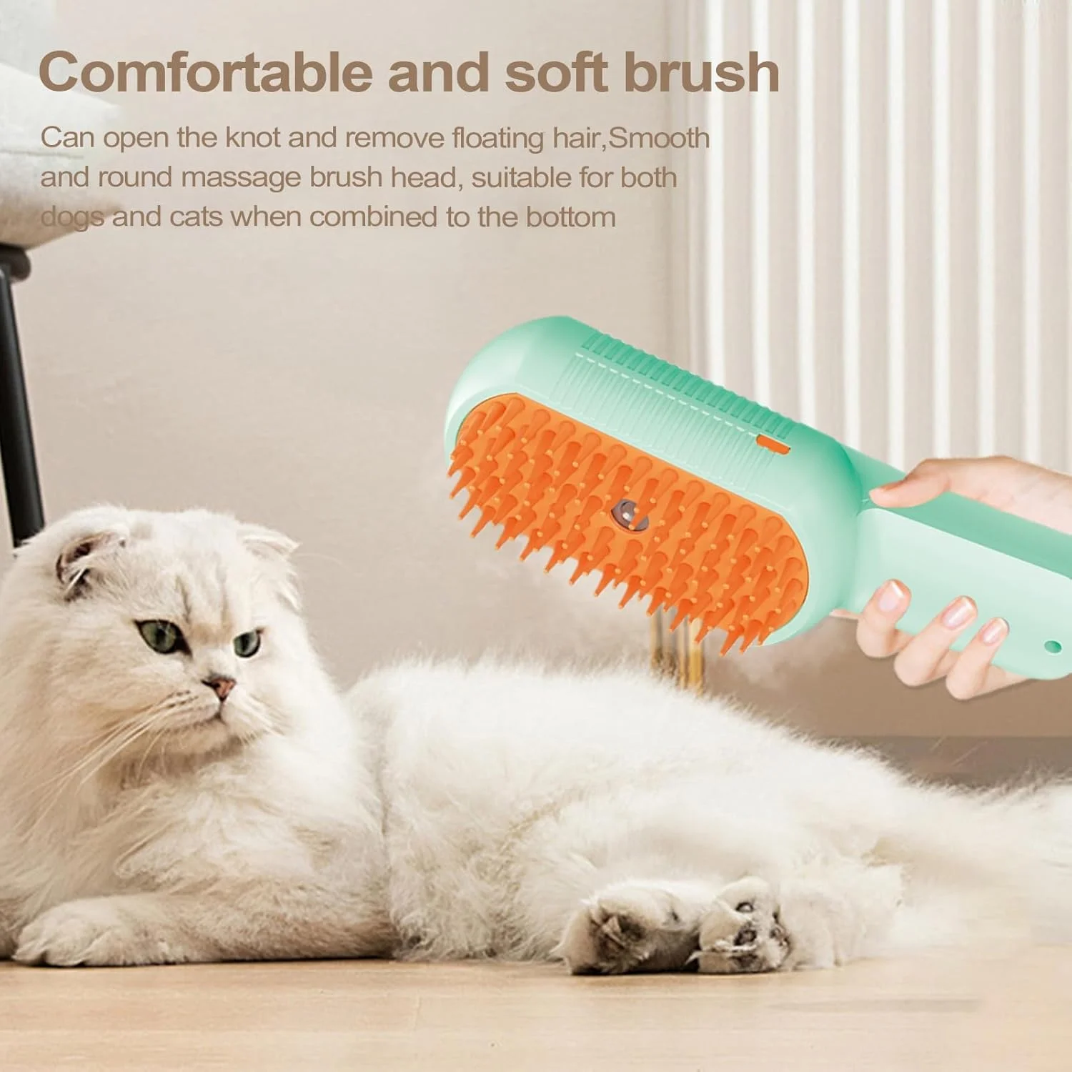برس بخار حیوانات خانگی، شانه ماساژ بخار شارژی گربه برای نظافت، شانه اسپری حذف موی حیوانات خانگی برای تمیز کردن و ماساژ توله سگ و بچه گربه کوچک، متوسط و بزرگ