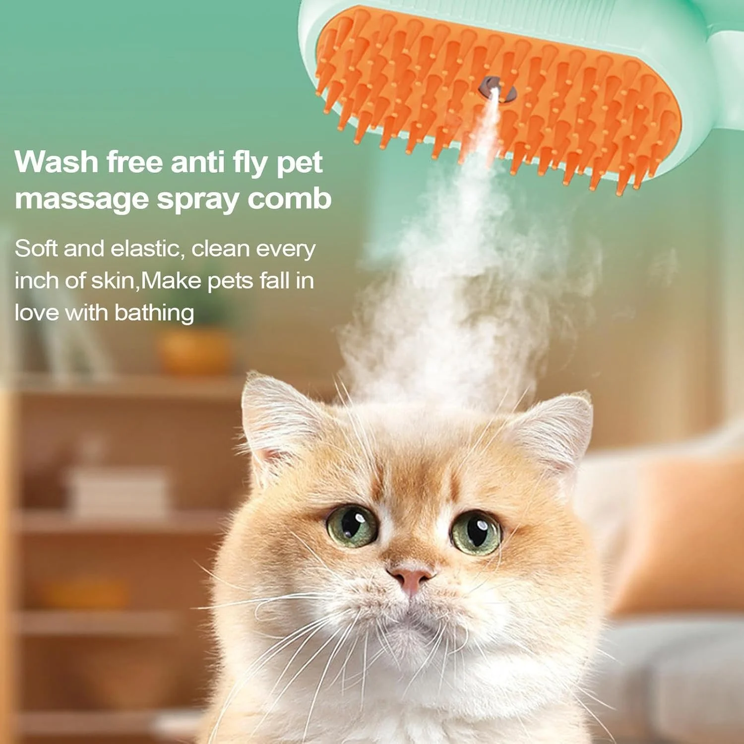 برس سگ برای ریزش مو، برس ماساژ بخار گربه با شارژ Type-C - شانه اسپری چند منظوره حذف موی حیوانات خانگی برای ماساژ و تمیز کردن توله سگ و بچه گربه کوچک، متوسط و بزرگ