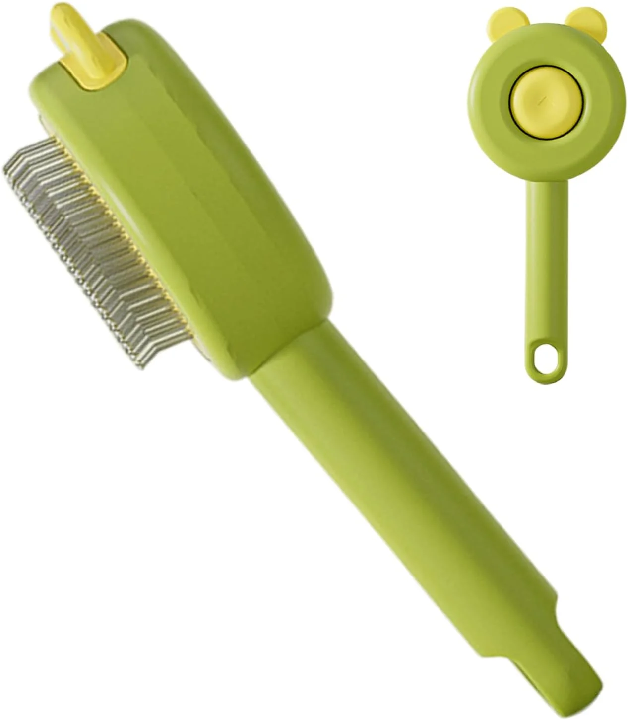 برس سگ، ضد لغزش با دکمه رهاسازی - شانه ریزش موی بچه گربه، برای ماساژ، حمام کردن گربه ها و سگ های مو بلند و کوتاه در داخل و خارج از خانه