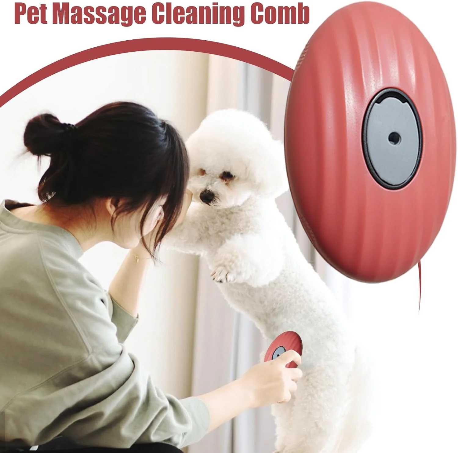 شانه حذف موی حیوانات خانگی | برس نظافت موی حیوانات خانگی با قابلیت جدا شدن، برس شانه نرم برای حمام توله سگ و بچه گربه، نظافت منزل، تمیز کردن حیوانات کوچک