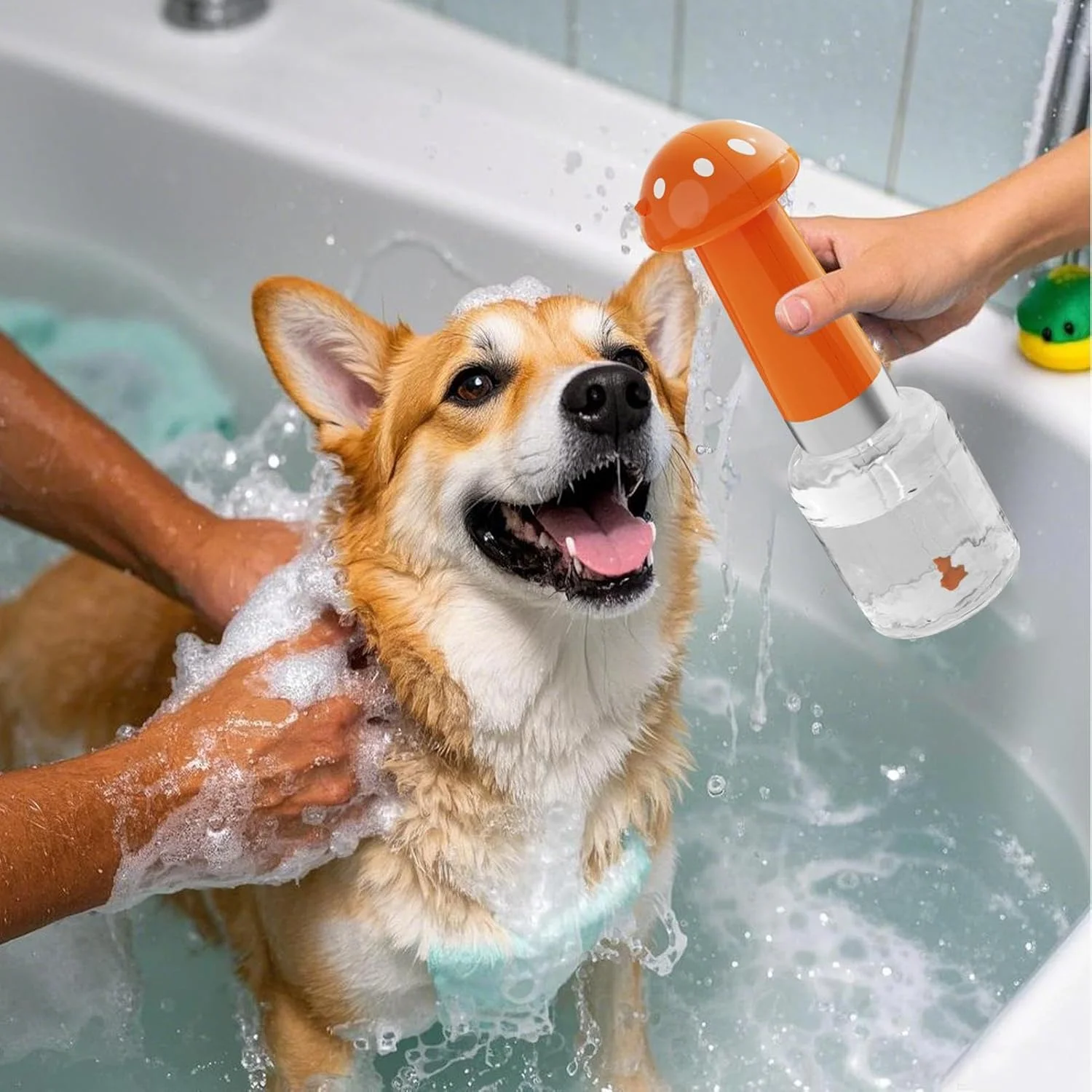 دستگاه پخش کننده صابون سگ، دستگاه برقی پخش کننده صابون فوم حیوانات خانگی - شکل قارچ زیبا، کمک آرایشی برای پناهگاه حمام مسافرتی خانگی دستگاه پخش کننده صابون سگ، دستگاه برقی پخش کننده صابون فوم حیوانات خانگی - شکل قارچ زیبا، کمک آرایشی برای پناهگاه حمام مسافرتی خانگی