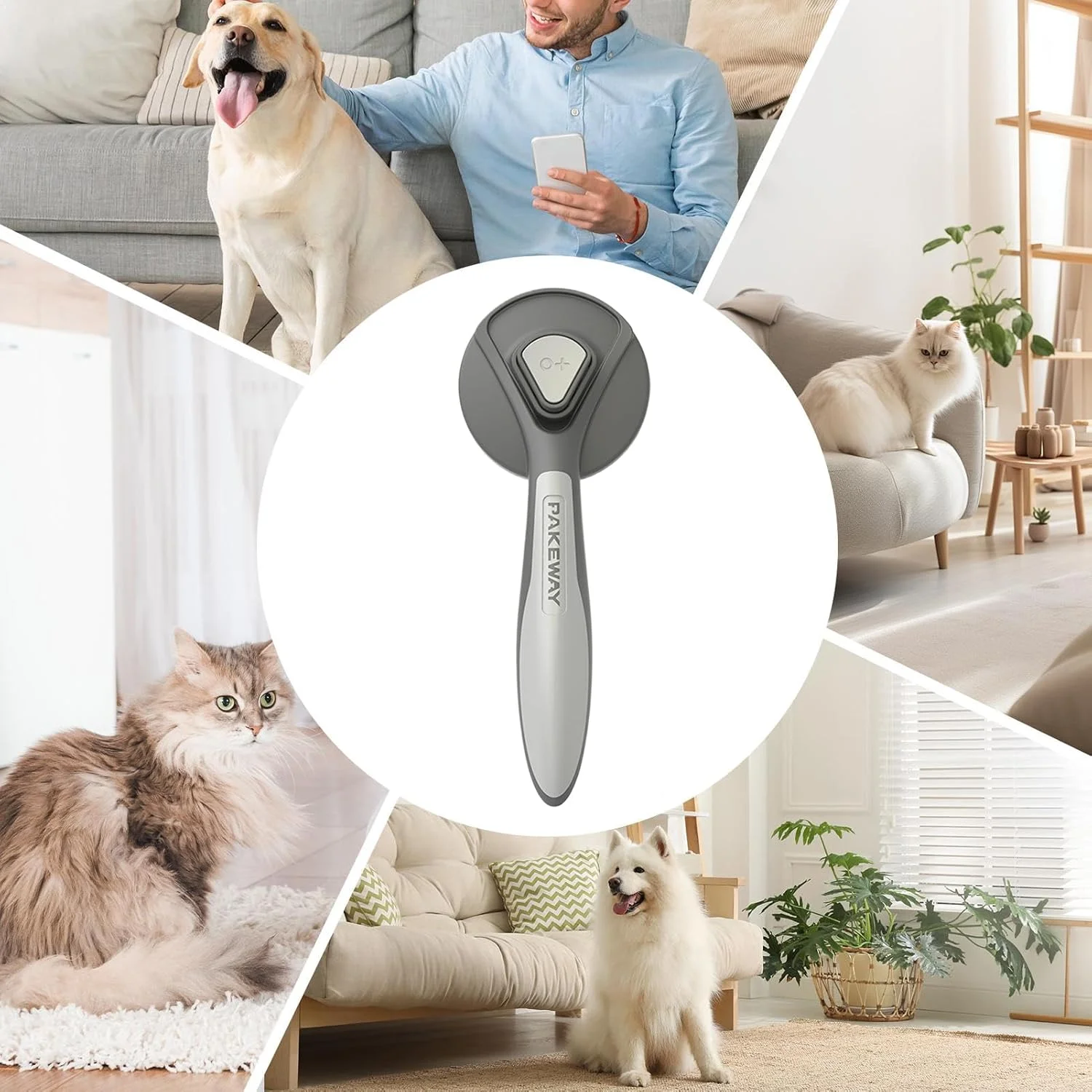 برس نرم کننده مو سگ، برس نظافت خود تمیز شونده | شانه حمام ریزش مو حیوانات خانگی - برای موهای کوتاه و بلند، استفاده روزانه در خانه، مسافرت، توله سگ، بچه گربه، سگ، خرگوش، اسب، کوچک و متوسط