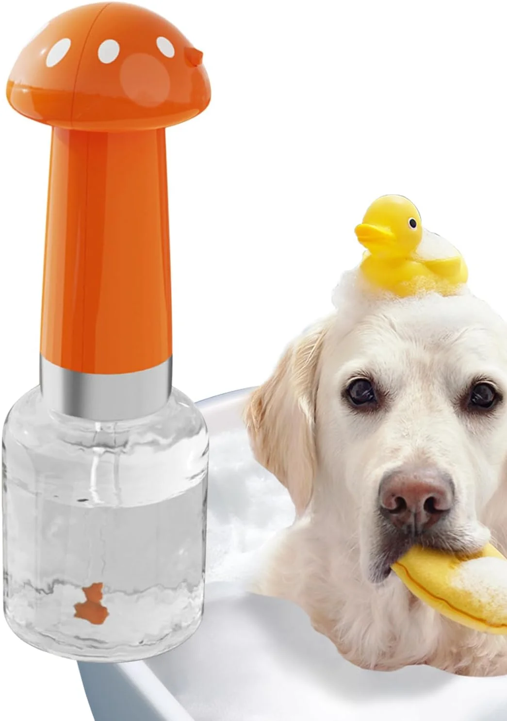 دیسپنسر شامپو برای سگ، دیسپنسر فوم دوش اتوماتیک برای بچه گربه | ابزار نظافت حیوانات با شکل قارچ زیبا برای حمام خانه و مسافرت دیسپنسر شامپو برای سگ، دیسپنسر فوم دوش اتوماتیک برای بچه گربه | ابزار نظافت حیوانات با شکل قارچ زیبا برای حمام خانه و مسافرت