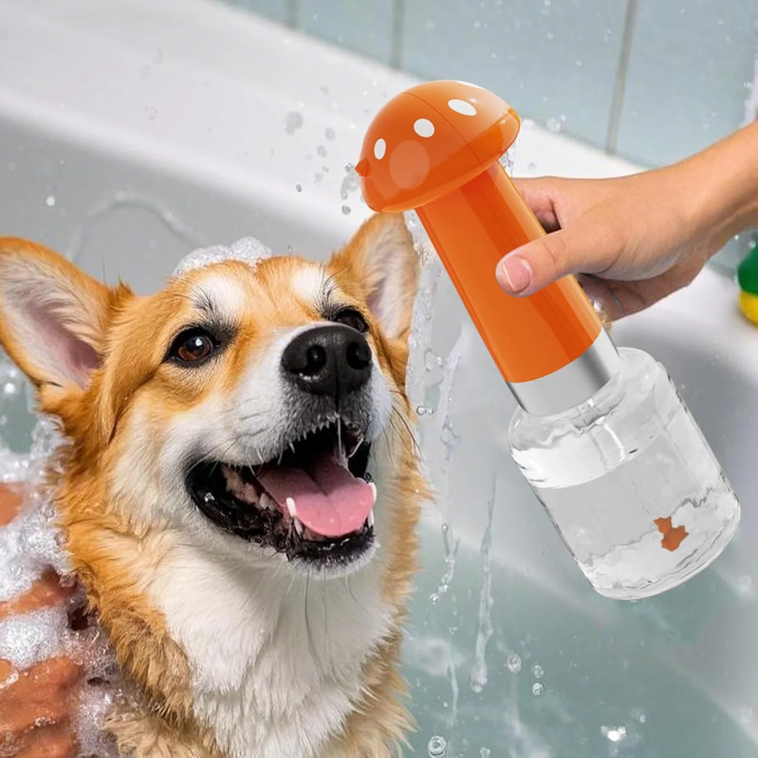 دستگاه پخش شامپو برای سگ - دستگاه برقی پخش صابون فوم دار حیوانات خانگی | ابزار نظافت قارچی شکل برای نژادهای کوچک و متوسط با پوشش موی بلند و کوتاه دستگاه پخش شامپو برای سگ - دستگاه برقی پخش صابون فوم دار حیوانات خانگی | ابزار نظافت قارچی شکل برای نژادهای کوچک و متوسط با پوشش موی بلند و کوتاه